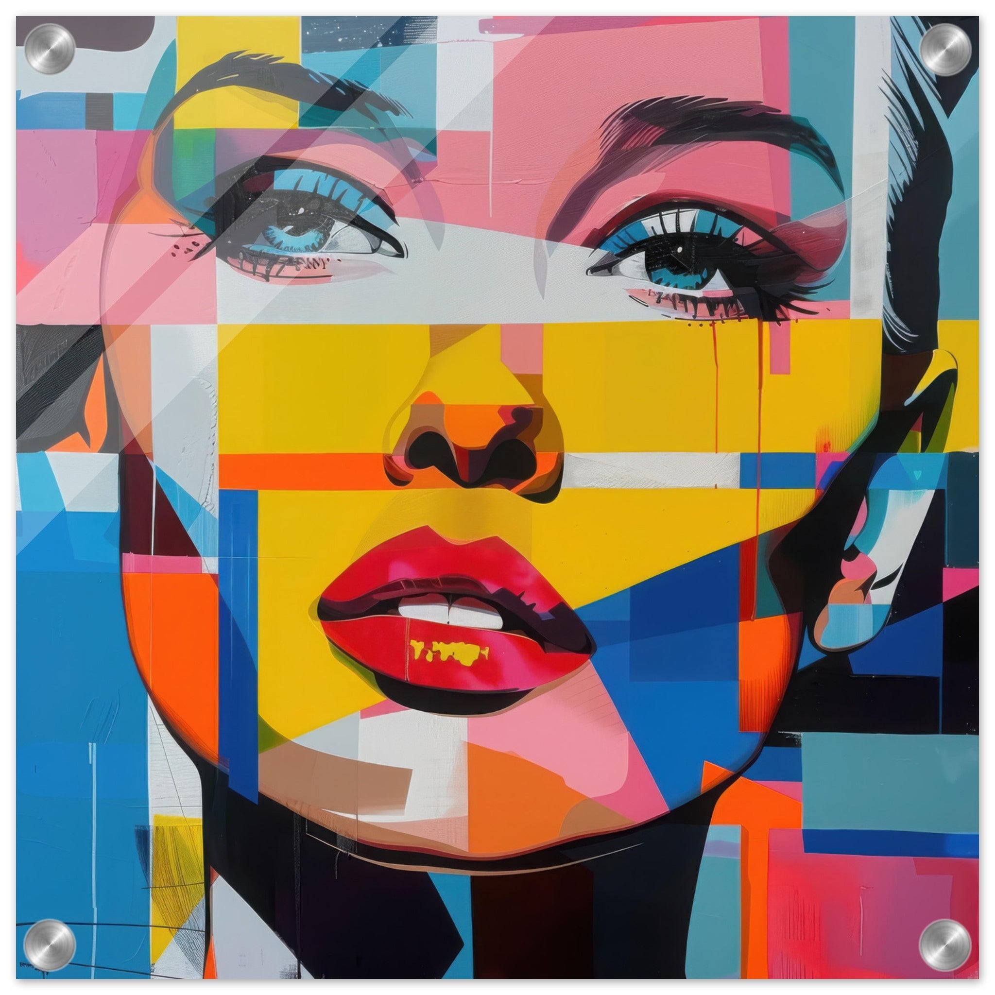 Acrylic Print Square - Swedish popart in abstract style 7 - Shop Ai Art WebShop - Digital Art online Store