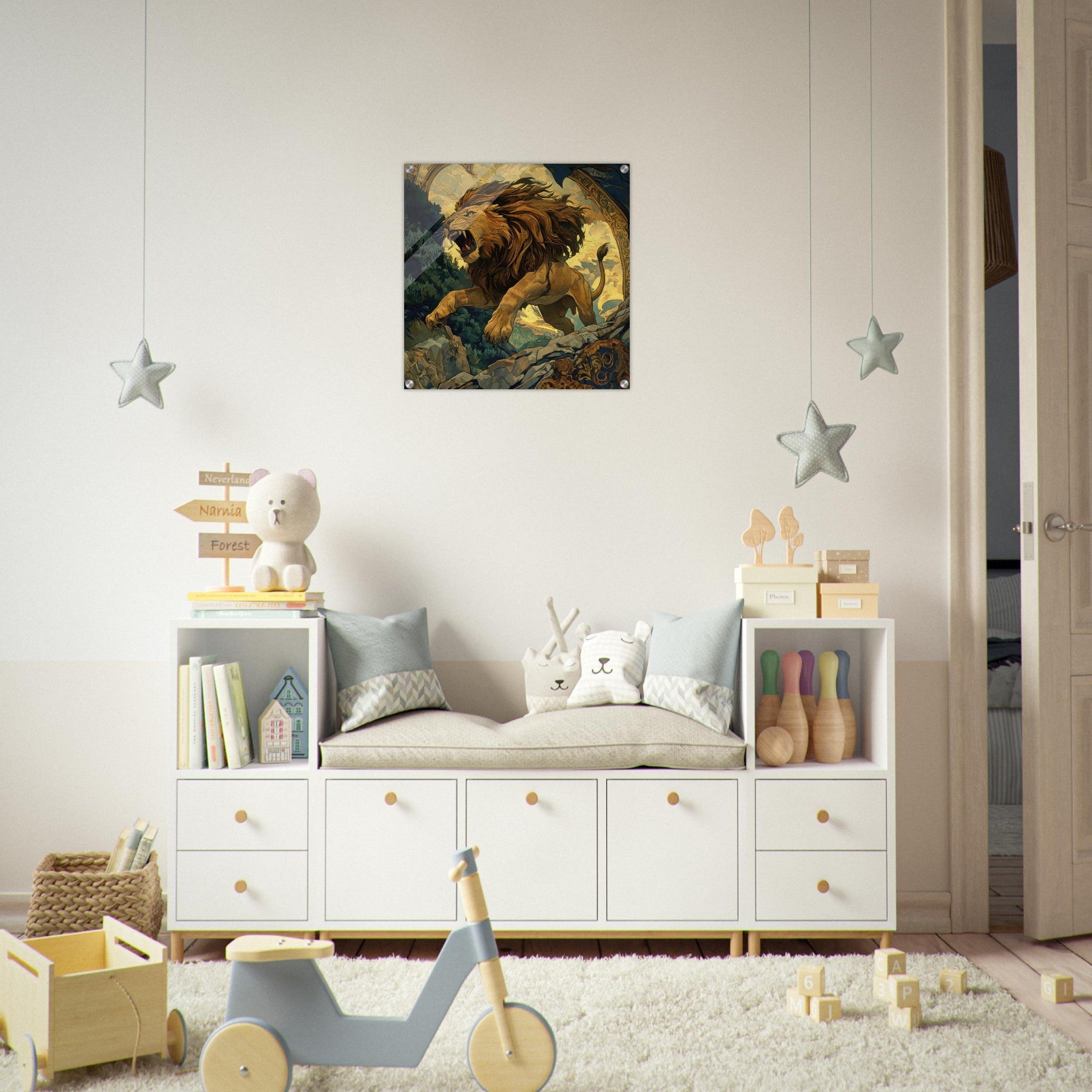 Acrylic Print Square - The Nemean Lion - Ai Art Force