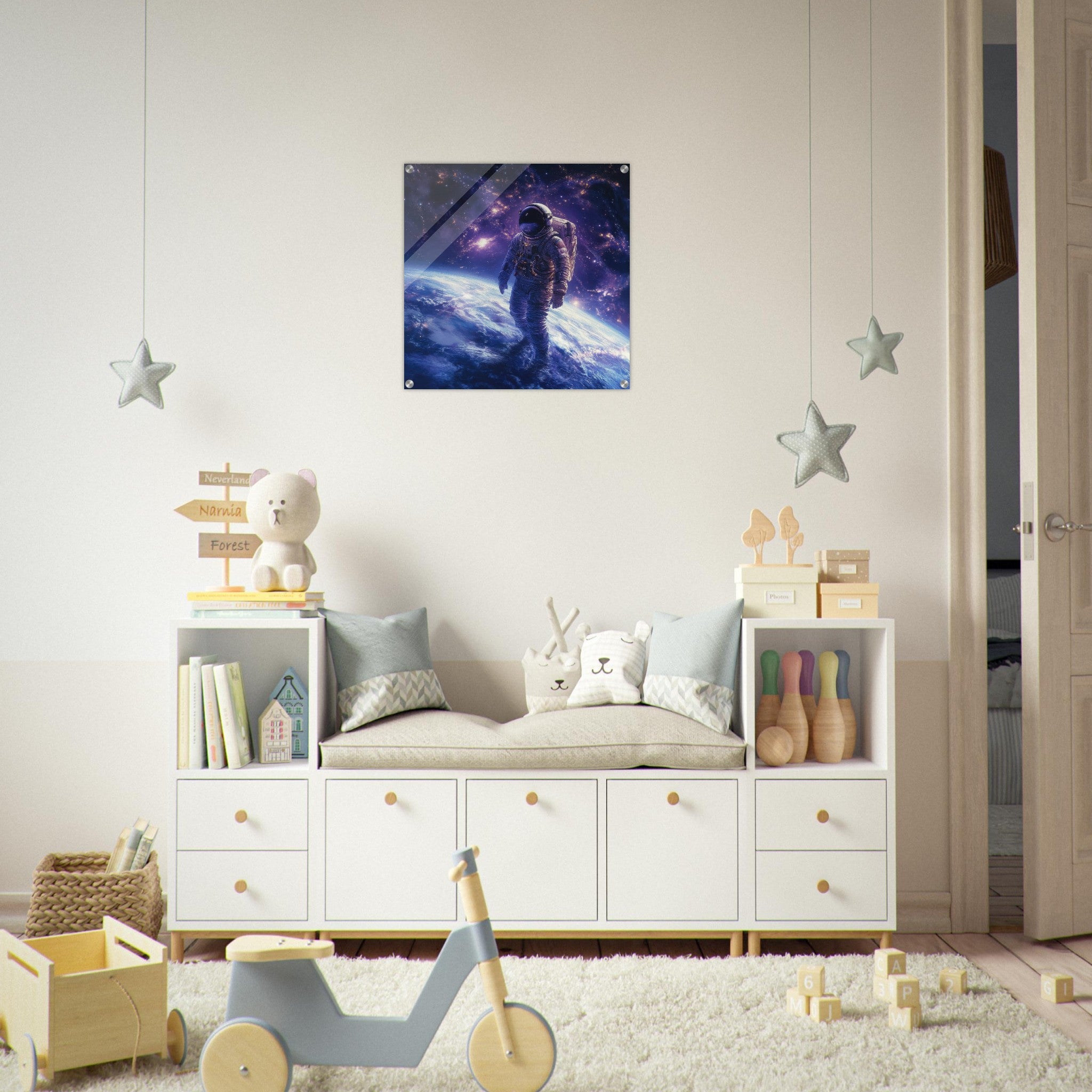Acrylic Print Square - The role of space exploration in uniting humanit 1 - Shop Ai Art WebShop - Digital Art online Store