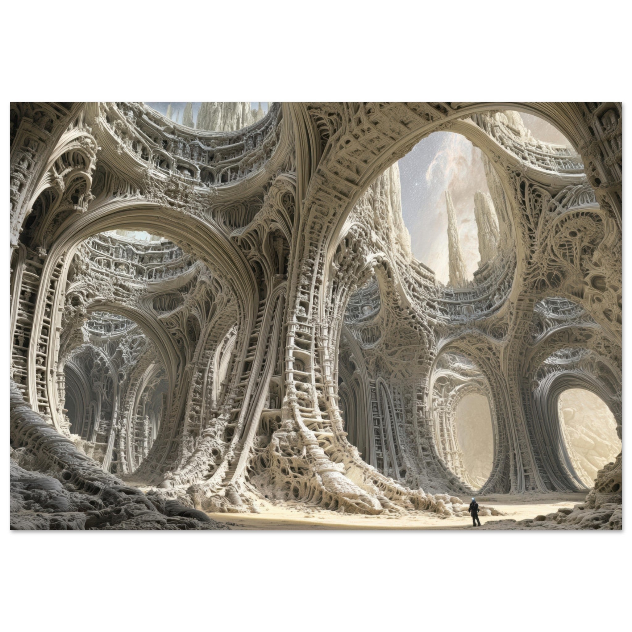 Aluminum Print Landscape - Alien Ruins on the Edge of the Galaxy Ancient - Shop Ai Art WebShop - Digital Art online Store
