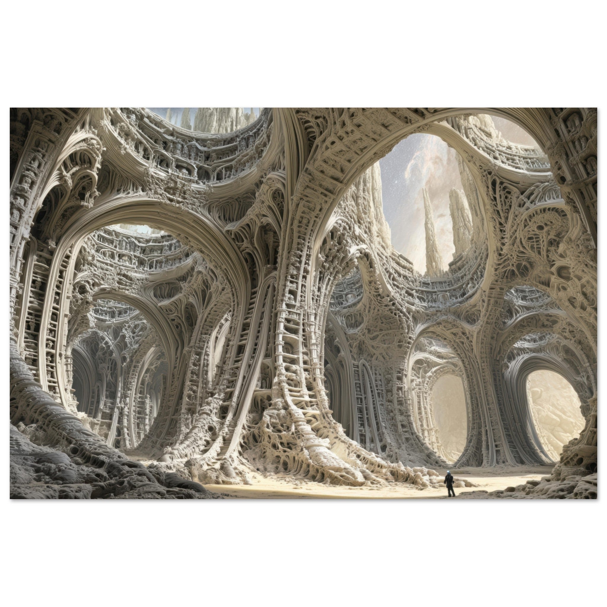 Aluminum Print Landscape - Alien Ruins on the Edge of the Galaxy Ancient - Shop Ai Art WebShop - Digital Art online Store