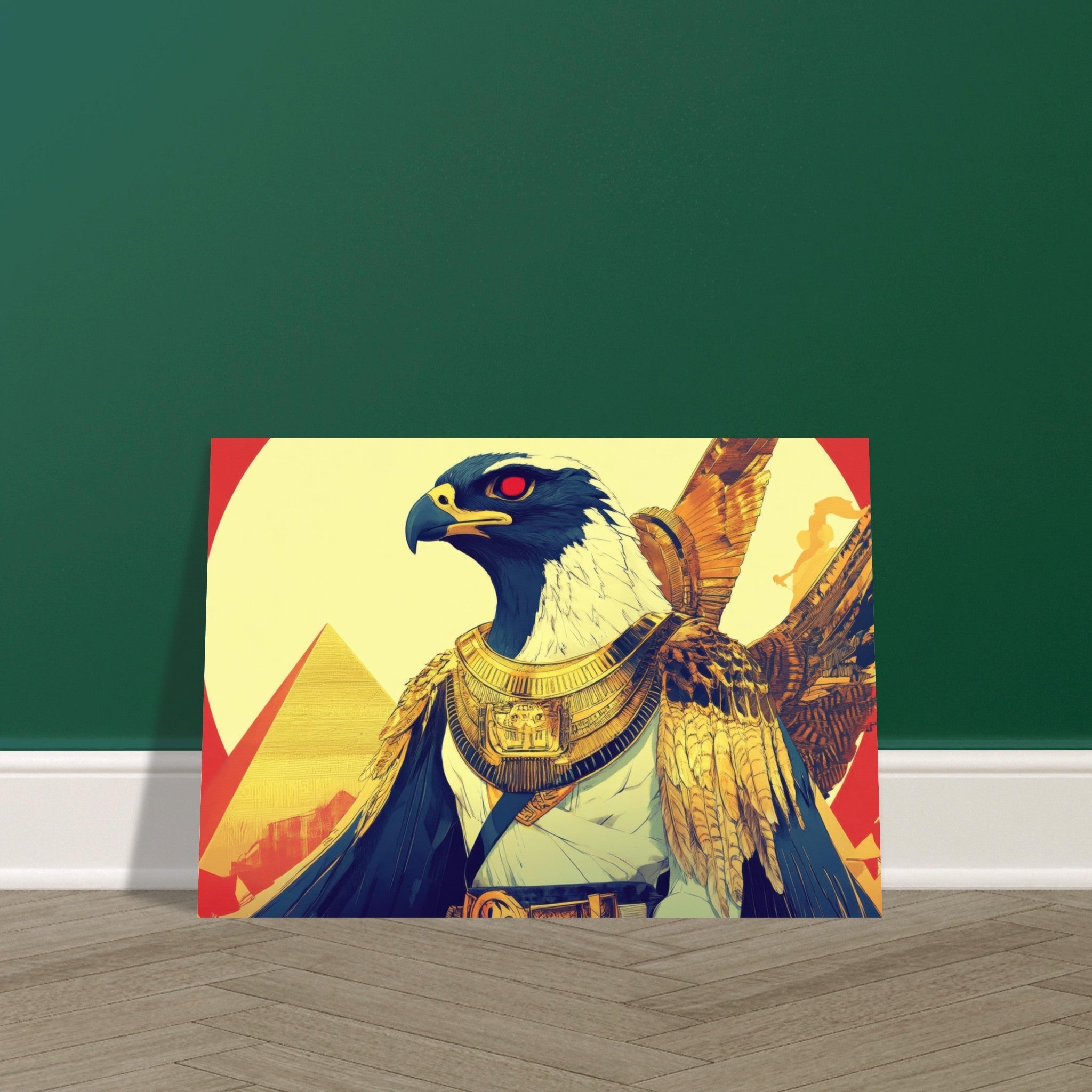 Aluminum Print Landscape - Ancient Egyptian Falcon God Horus A majestic far 3 - Shop Ai Art WebShop - Digital Art online Store