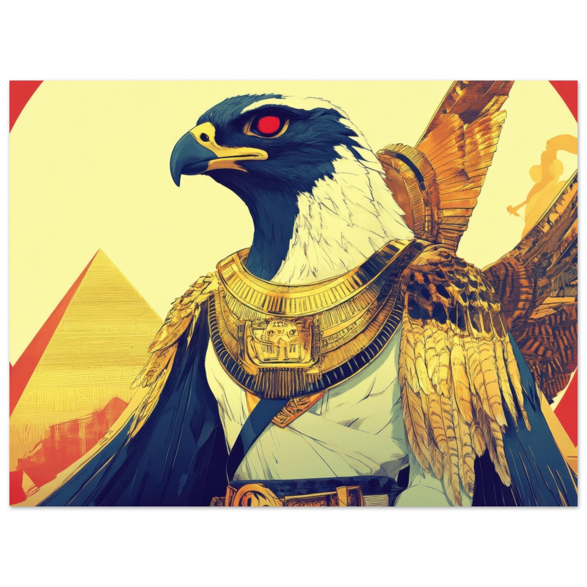 Aluminum Print Landscape - Ancient Egyptian Falcon God Horus A majestic far 3 - Shop Ai Art WebShop - Digital Art online Store