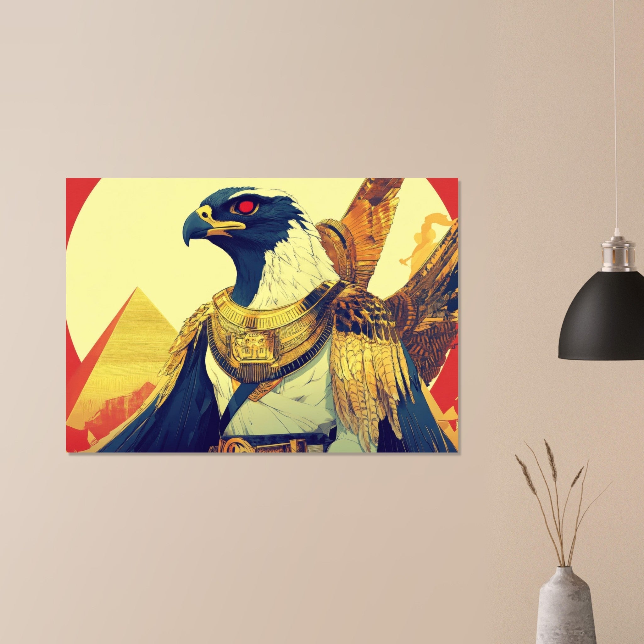 Aluminum Print Landscape - Ancient Egyptian Falcon God Horus A majestic far 3 - Shop Ai Art WebShop - Digital Art online Store