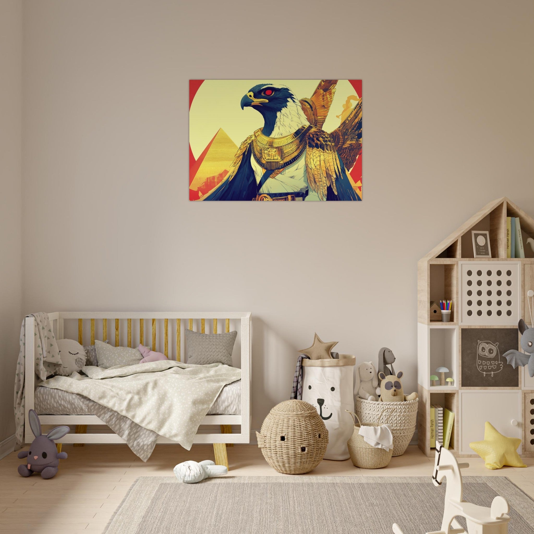 Aluminum Print Landscape - Ancient Egyptian Falcon God Horus A majestic far 3 - Shop Ai Art WebShop - Digital Art online Store