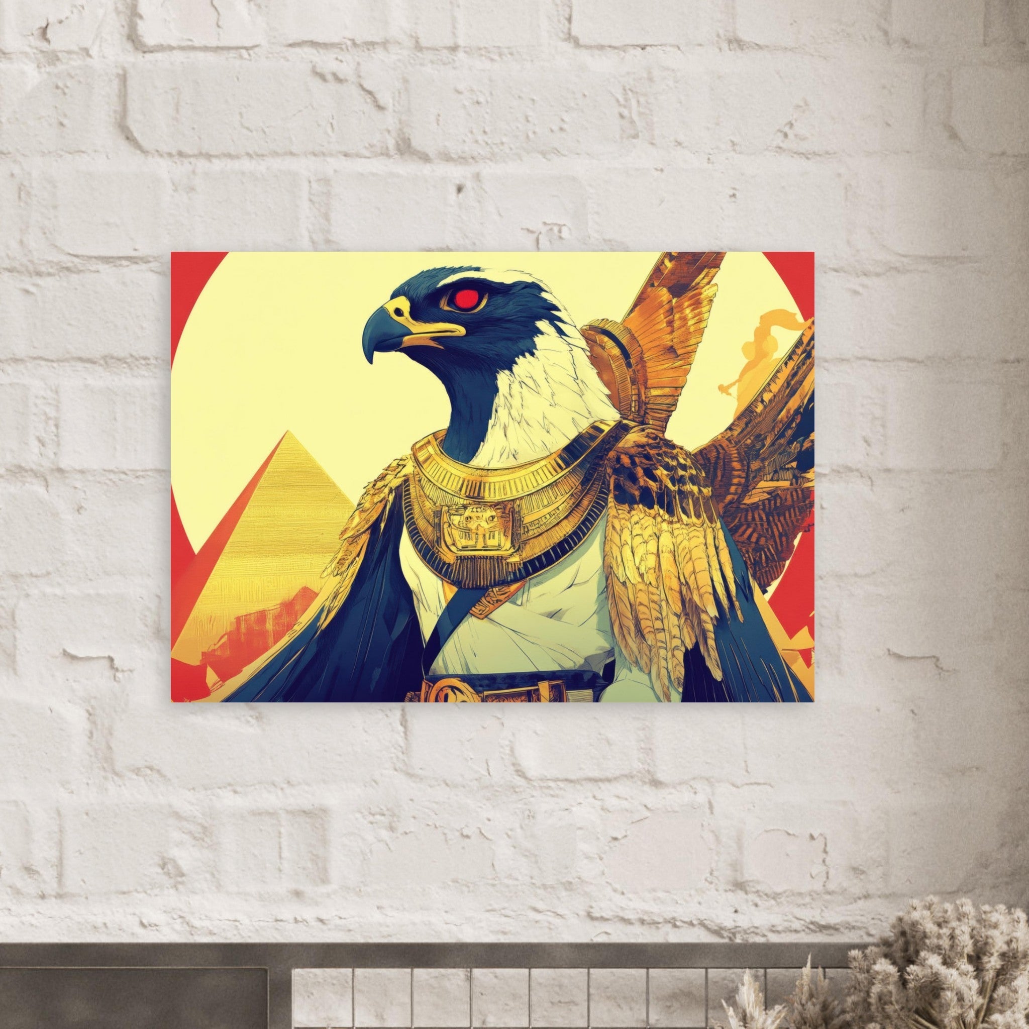 Aluminum Print Landscape - Ancient Egyptian Falcon God Horus A majestic far 3 - Shop Ai Art WebShop - Digital Art online Store