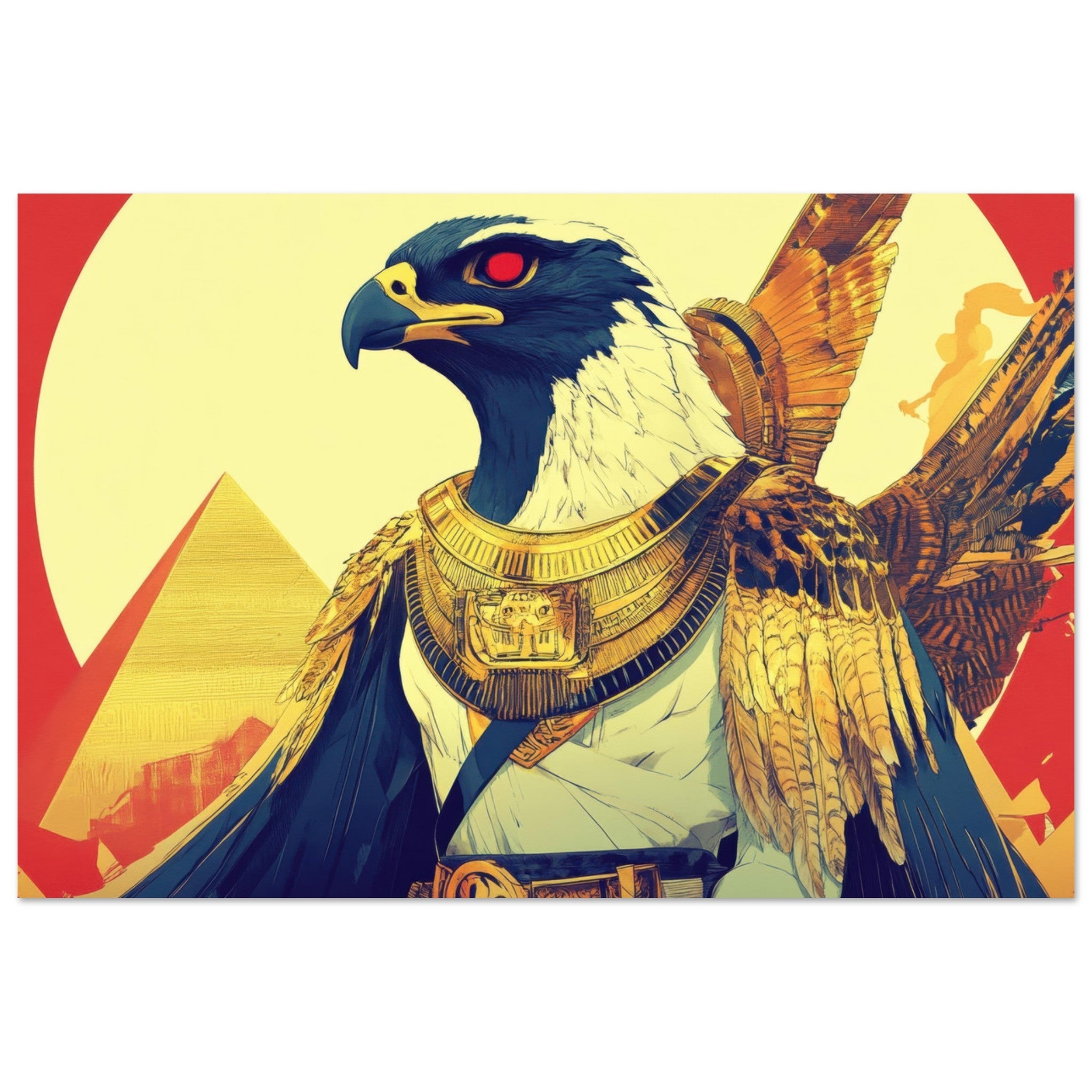Aluminum Print Landscape - Ancient Egyptian Falcon God Horus A majestic far 3 - Shop Ai Art WebShop - Digital Art online Store