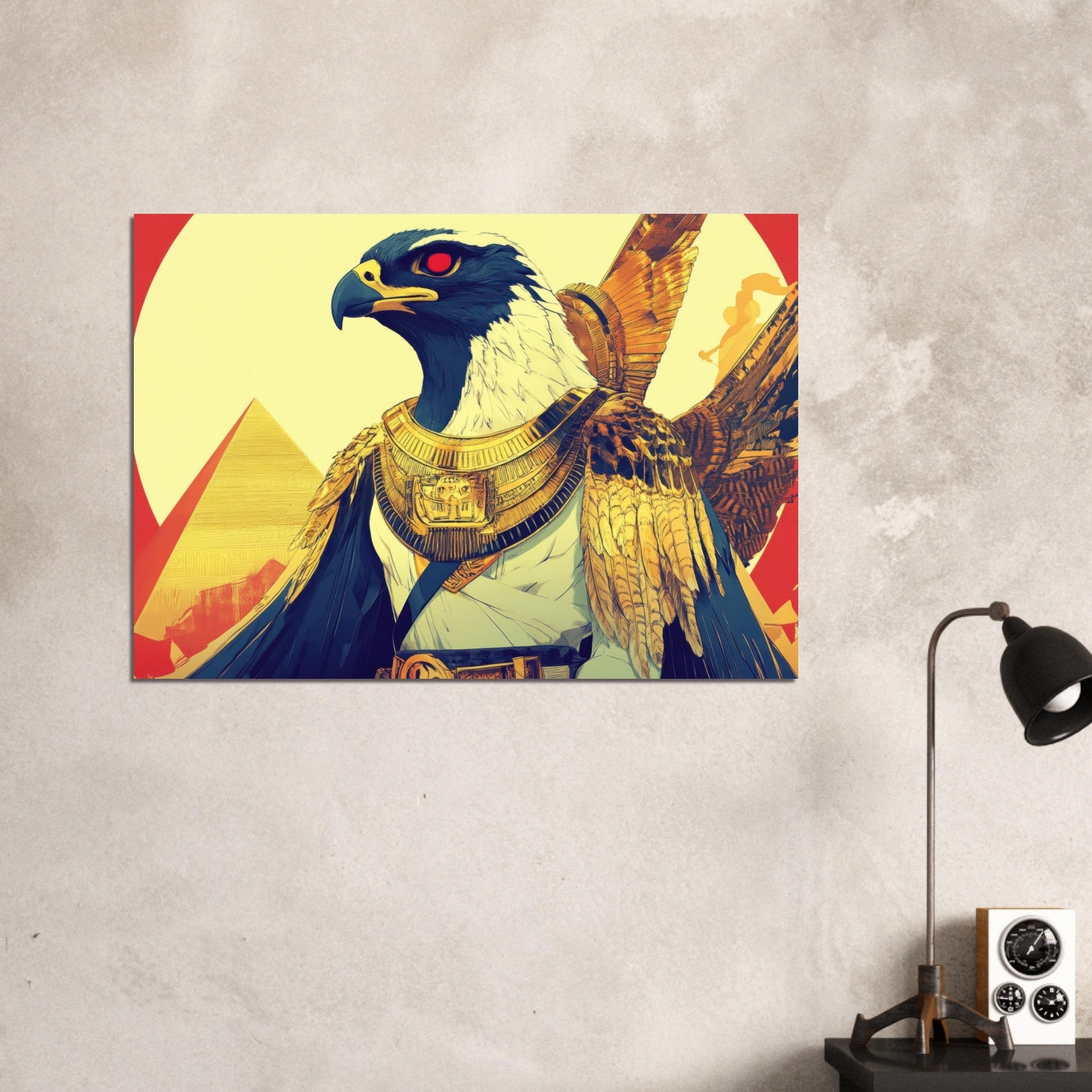 Aluminum Print Landscape - Ancient Egyptian Falcon God Horus A majestic far 3 - Shop Ai Art WebShop - Digital Art online Store