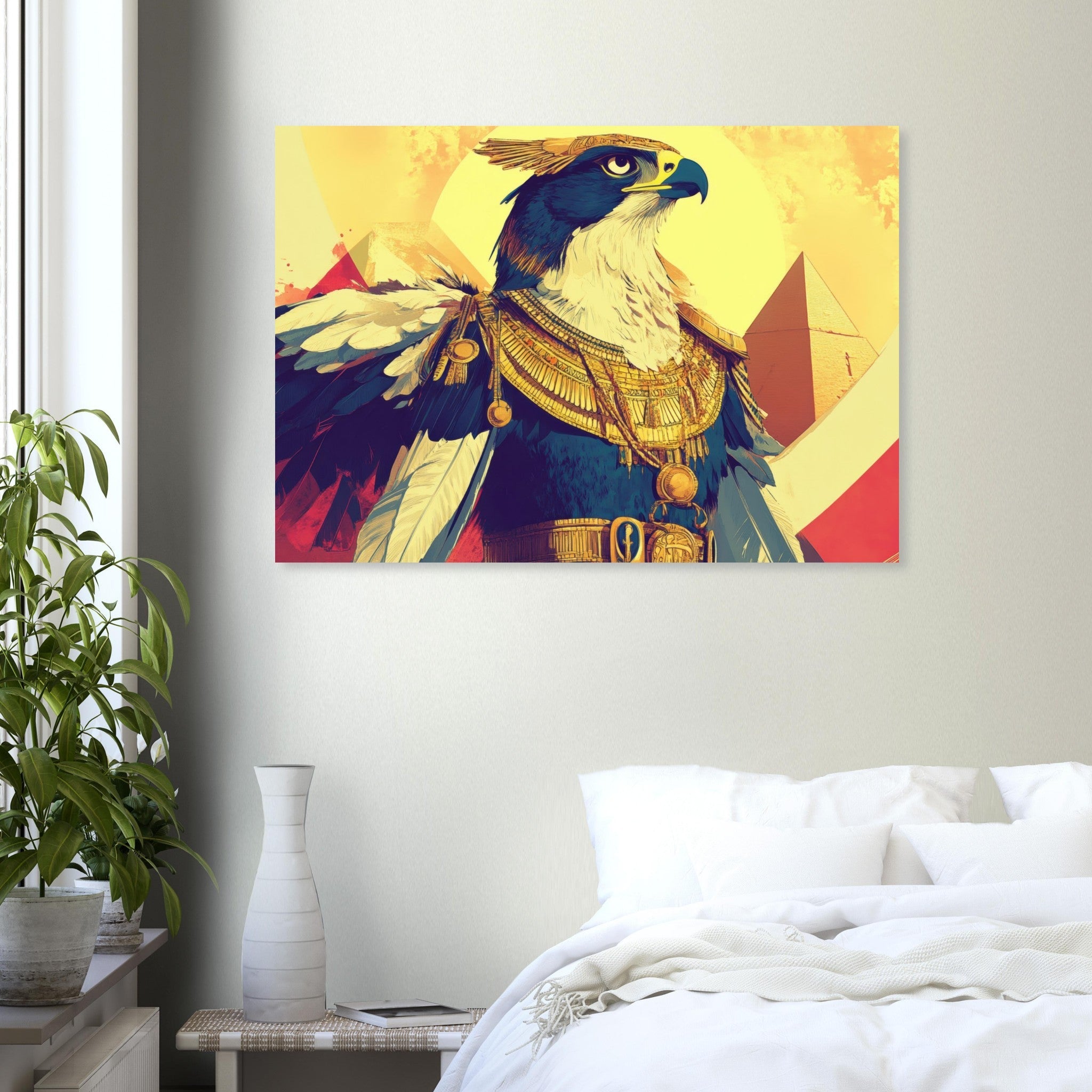 Aluminum Print Landscape - Ancient Egyptian Falcon God Horus A majestic far 5 - Shop Ai Art WebShop - Digital Art online Store