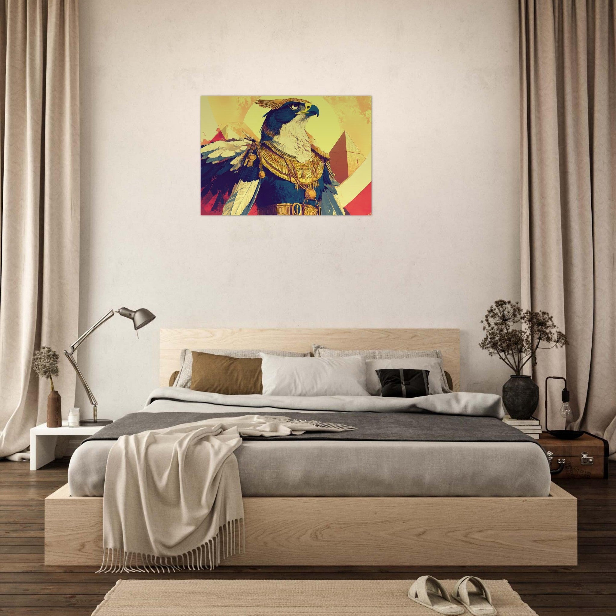 Aluminum Print Landscape - Ancient Egyptian Falcon God Horus A majestic far 5 - Shop Ai Art WebShop - Digital Art online Store