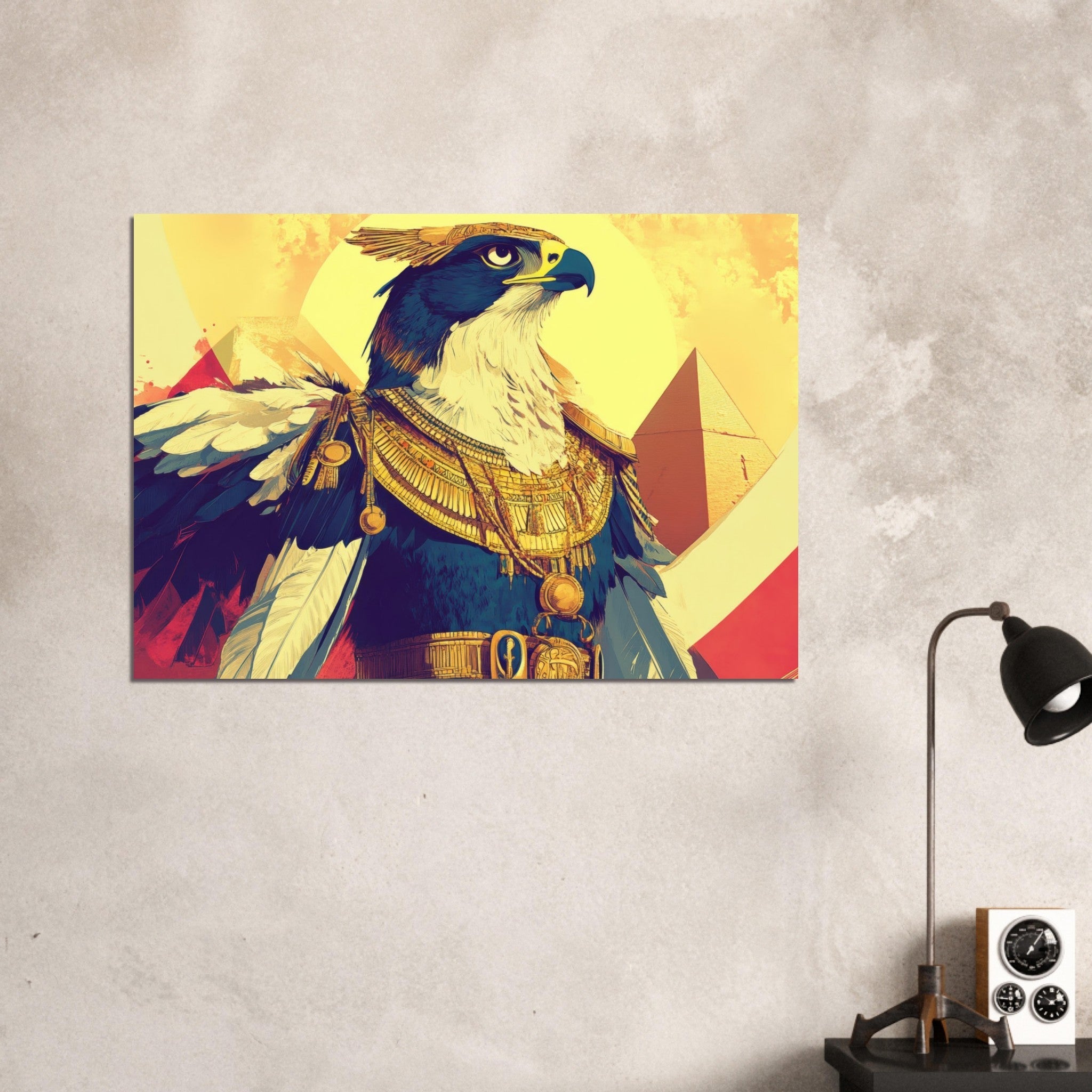 Aluminum Print Landscape - Ancient Egyptian Falcon God Horus A majestic far 5 - Shop Ai Art WebShop - Digital Art online Store