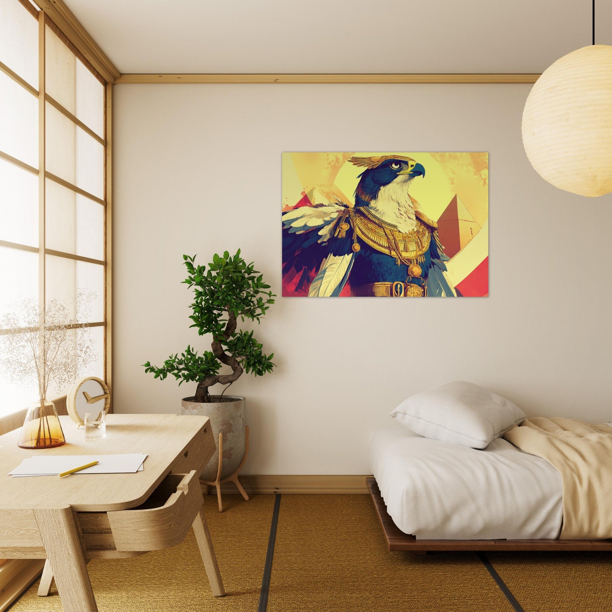 Aluminum Print Landscape - Ancient Egyptian Falcon God Horus A majestic far 5 - Shop Ai Art WebShop - Digital Art online Store