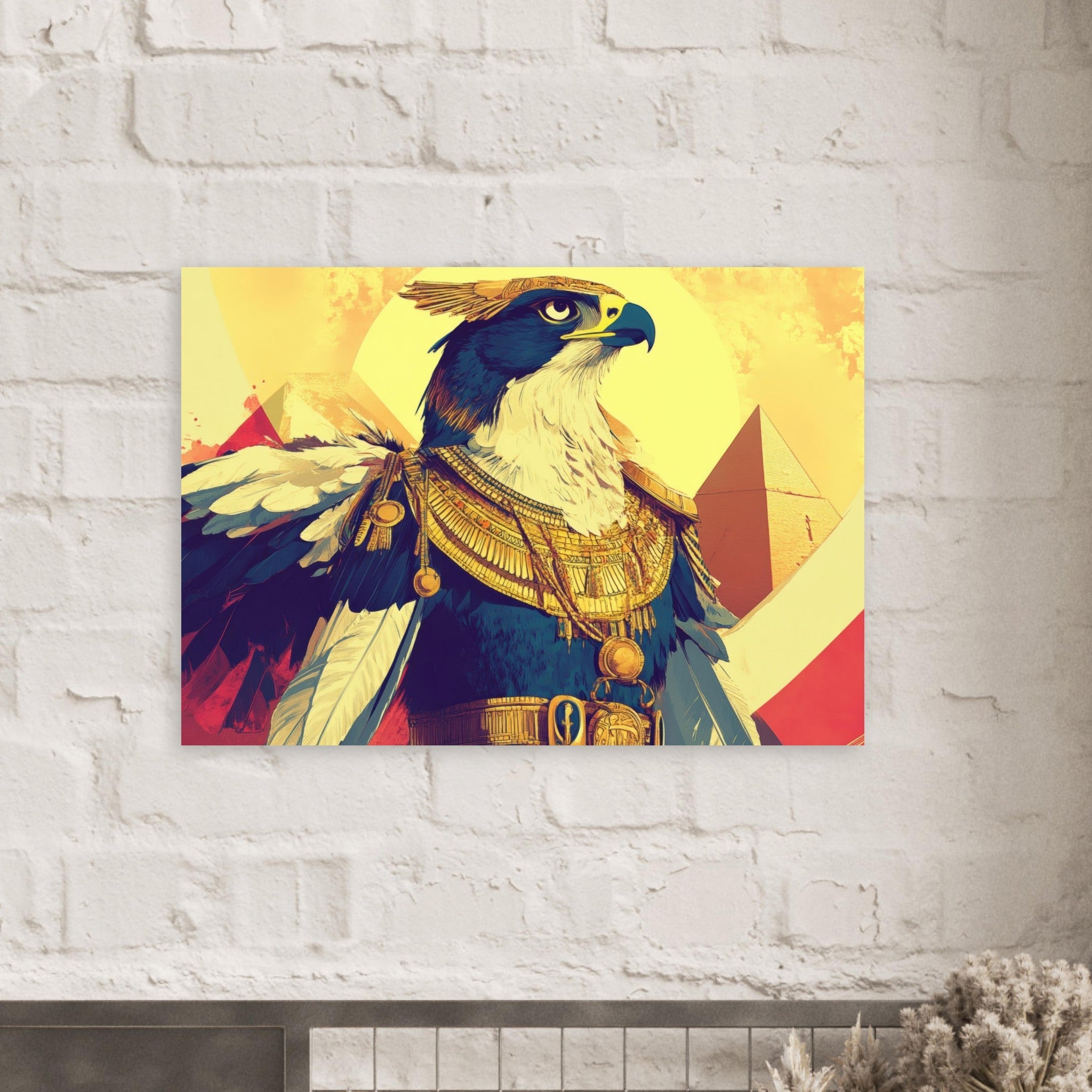 Aluminum Print Landscape - Ancient Egyptian Falcon God Horus A majestic far 5 - Shop Ai Art WebShop - Digital Art online Store