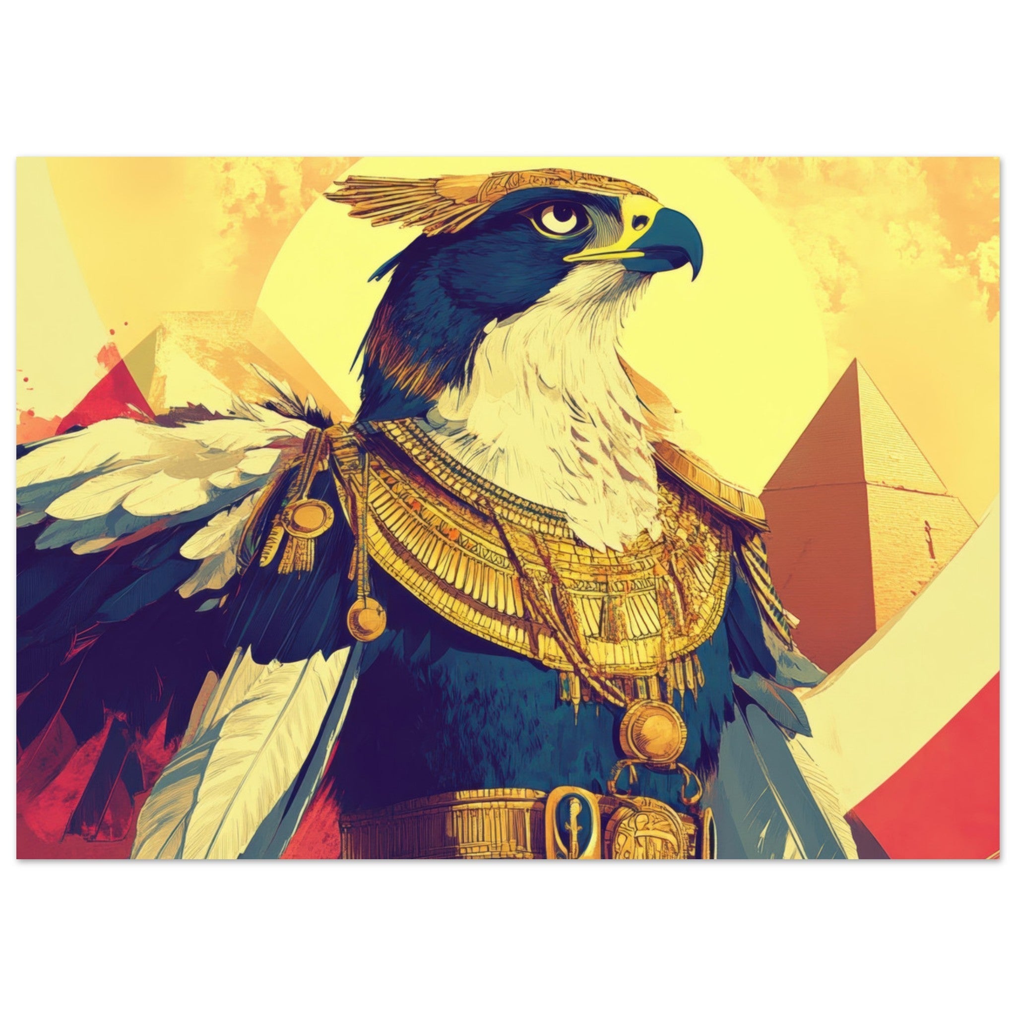 Aluminum Print Landscape - Ancient Egyptian Falcon God Horus A majestic far 5 - Shop Ai Art WebShop - Digital Art online Store