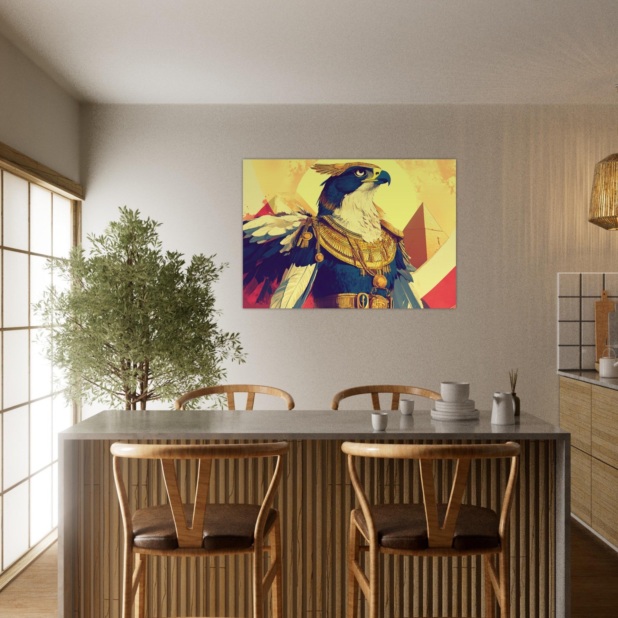 Aluminum Print Landscape - Ancient Egyptian Falcon God Horus A majestic far 5 - Shop Ai Art WebShop - Digital Art online Store