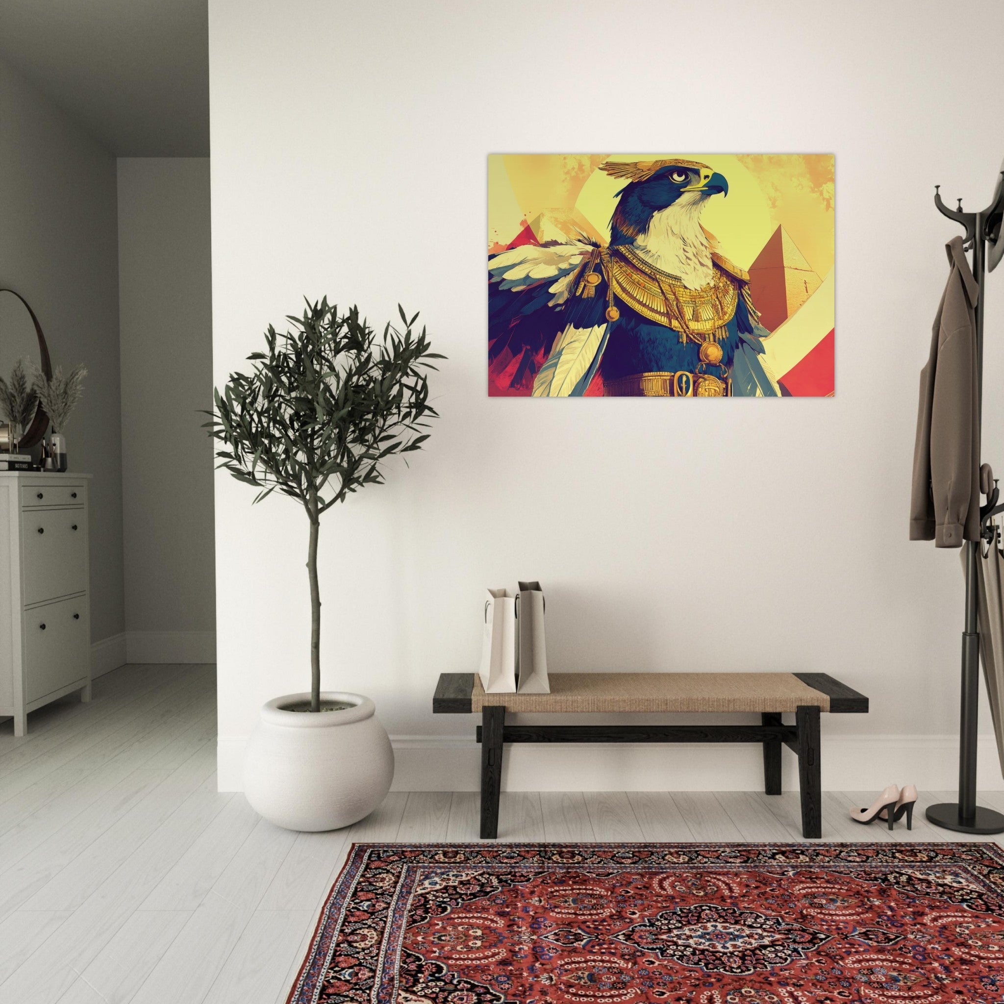 Aluminum Print Landscape - Ancient Egyptian Falcon God Horus A majestic far 5 - Shop Ai Art WebShop - Digital Art online Store