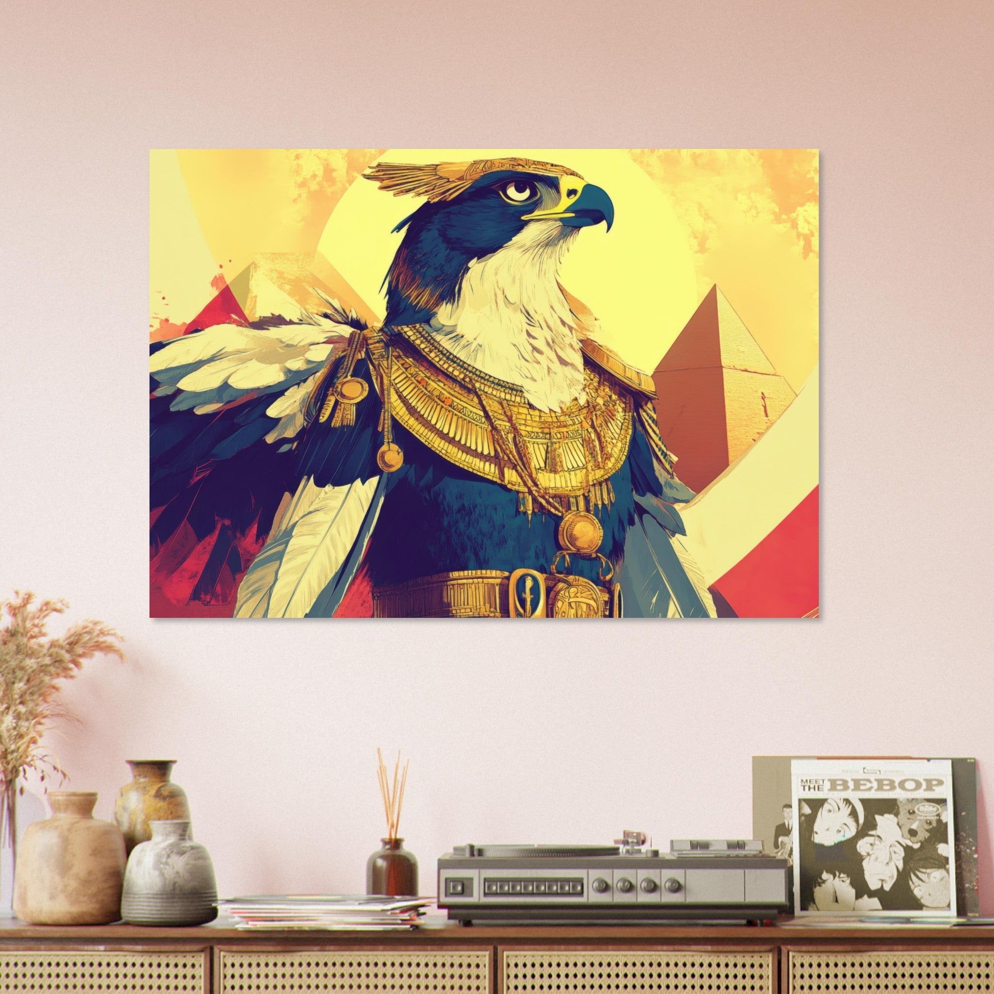 Aluminum Print Landscape - Ancient Egyptian Falcon God Horus A majestic far 5 - Shop Ai Art WebShop - Digital Art online Store
