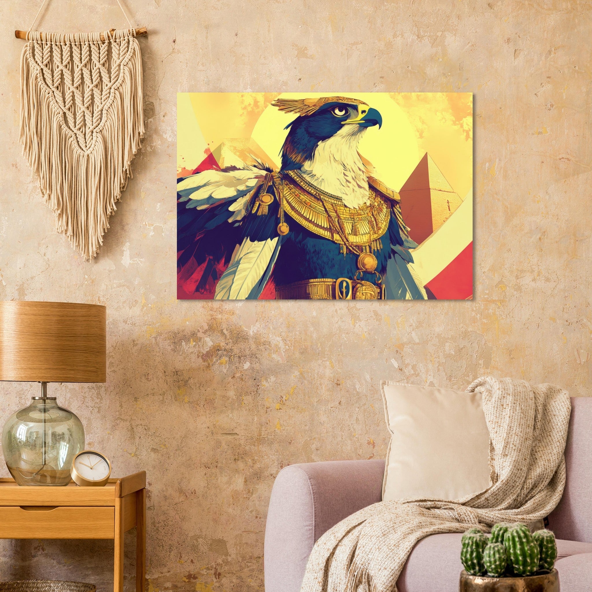 Aluminum Print Landscape - Ancient Egyptian Falcon God Horus A majestic far 5 - Shop Ai Art WebShop - Digital Art online Store
