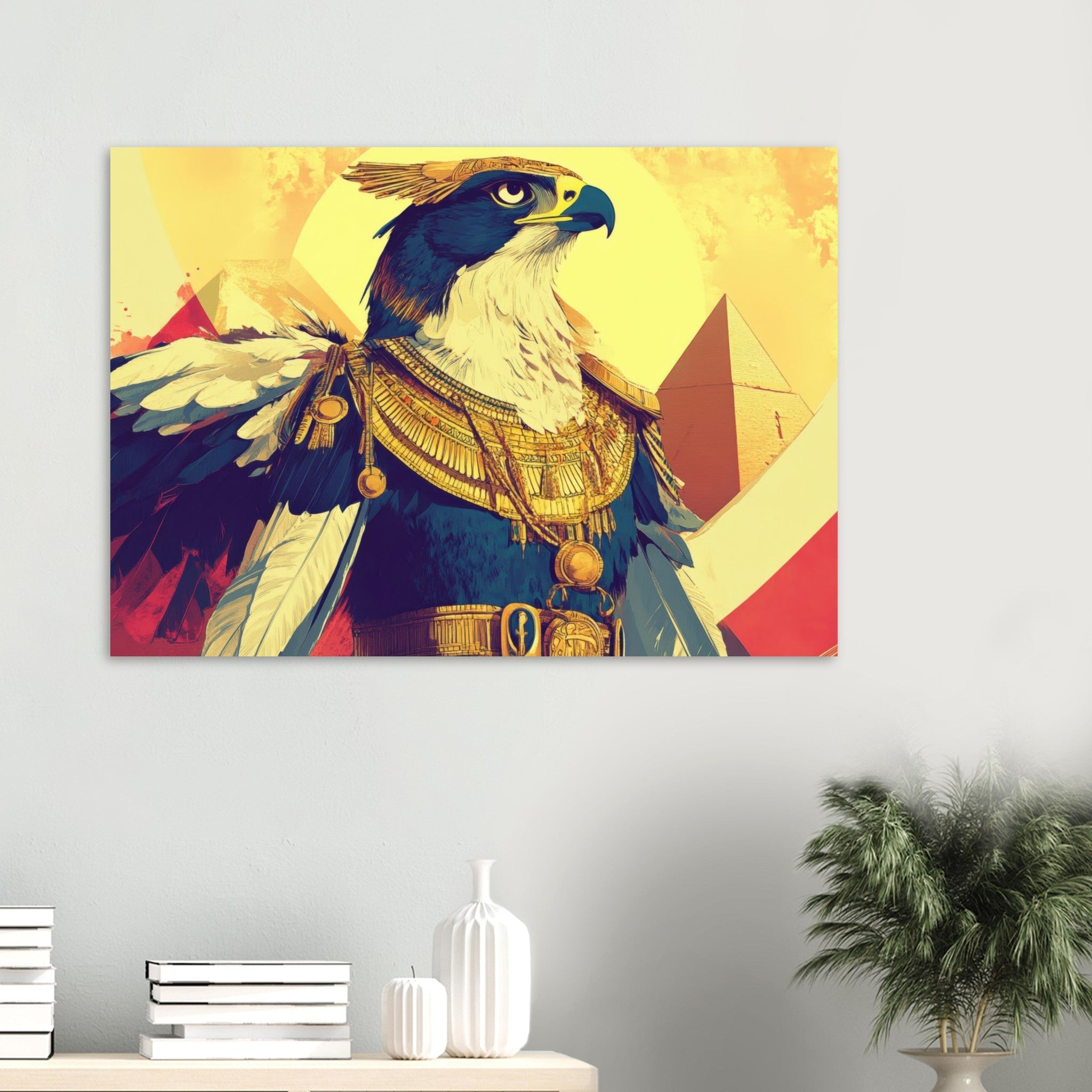 Aluminum Print Landscape - Ancient Egyptian Falcon God Horus A majestic far 5 - Shop Ai Art WebShop - Digital Art online Store