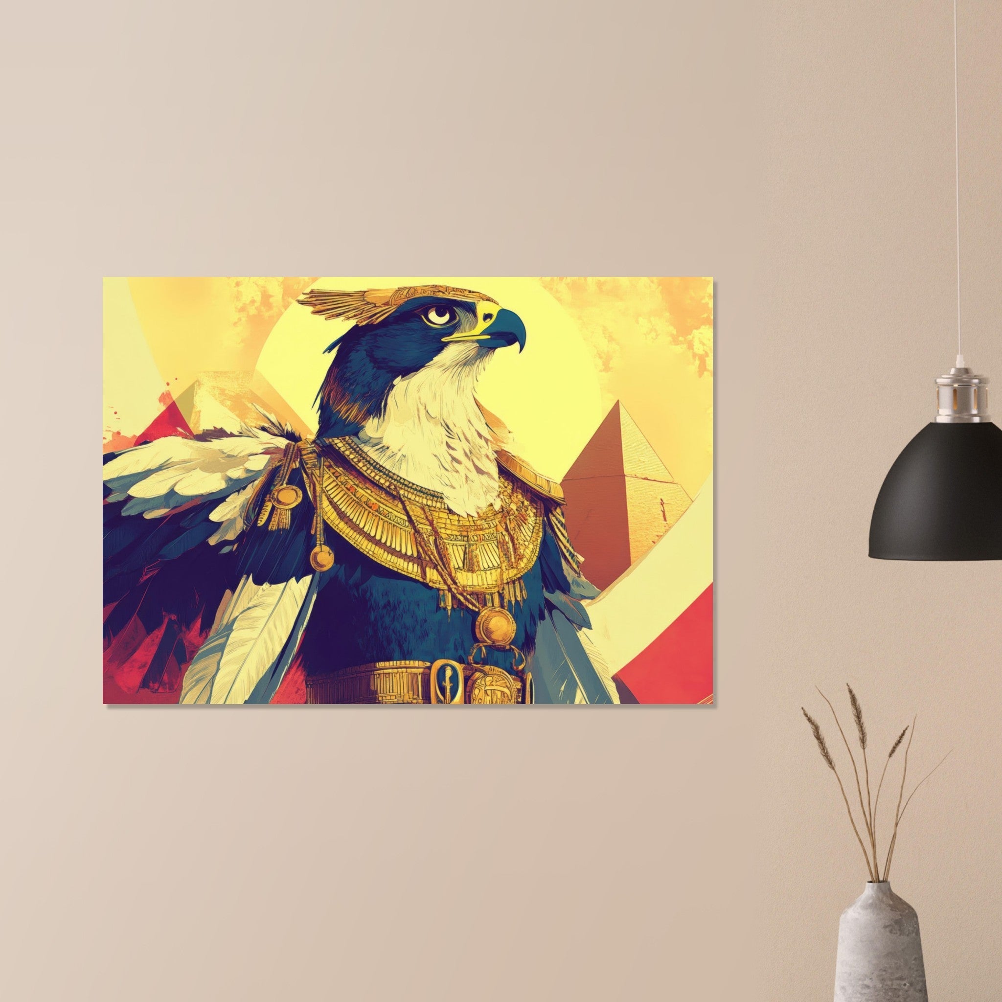 Aluminum Print Landscape - Ancient Egyptian Falcon God Horus A majestic far 5 - Shop Ai Art WebShop - Digital Art online Store
