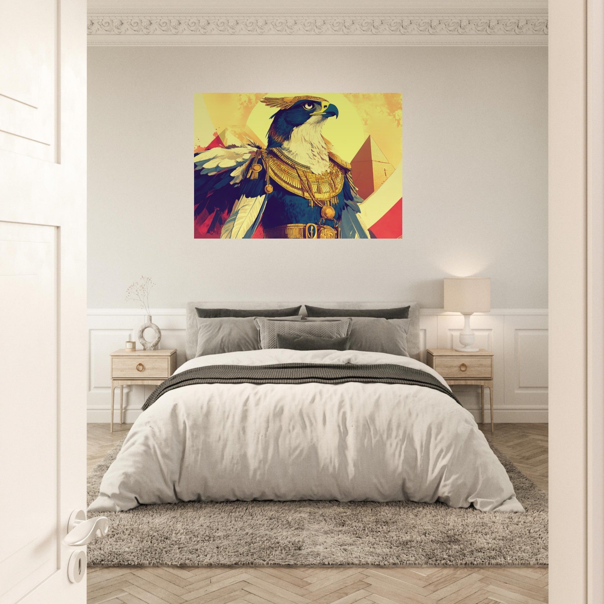 Aluminum Print Landscape - Ancient Egyptian Falcon God Horus A majestic far 5 - Shop Ai Art WebShop - Digital Art online Store