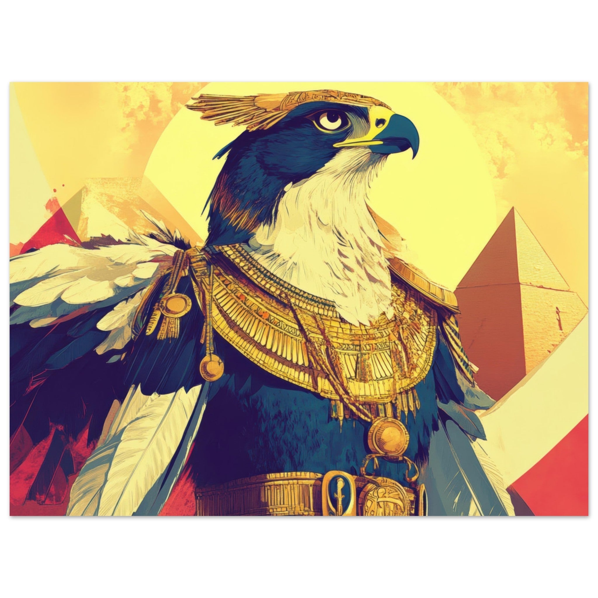 Aluminum Print Landscape - Ancient Egyptian Falcon God Horus A majestic far 5 - Shop Ai Art WebShop - Digital Art online Store