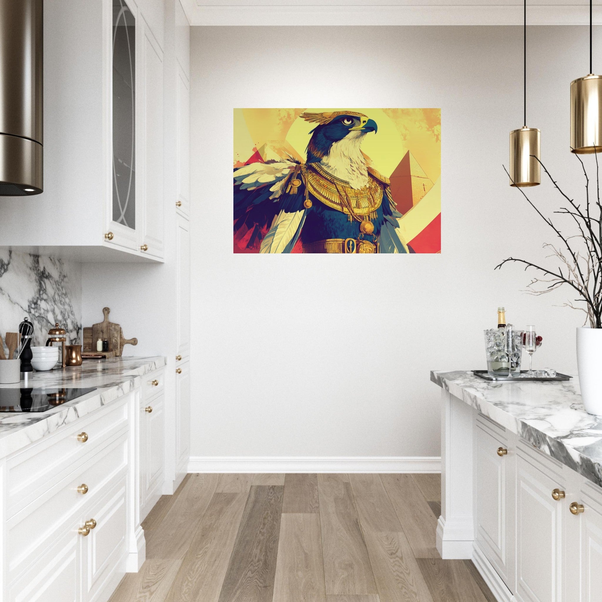 Aluminum Print Landscape - Ancient Egyptian Falcon God Horus A majestic far 5 - Shop Ai Art WebShop - Digital Art online Store