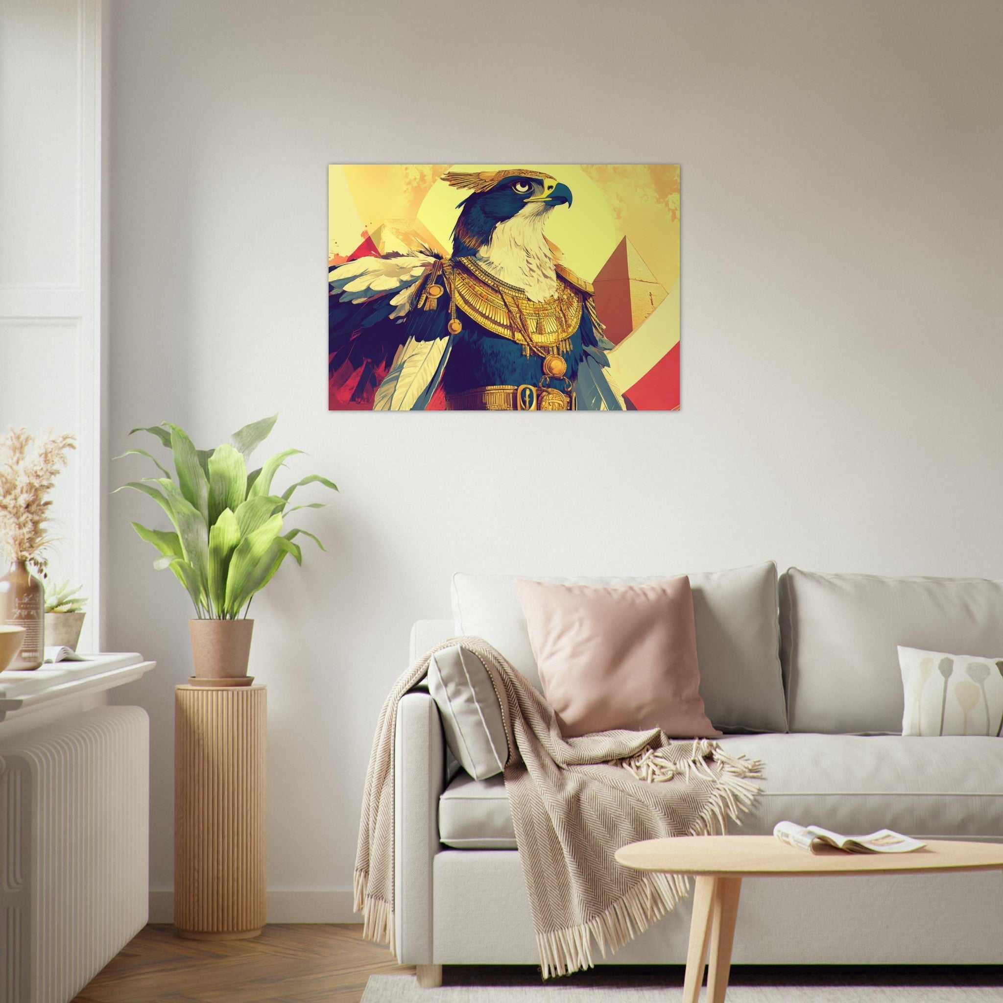 Aluminum Print Landscape - Ancient Egyptian Falcon God Horus A majestic far 5 - Shop Ai Art WebShop - Digital Art online Store