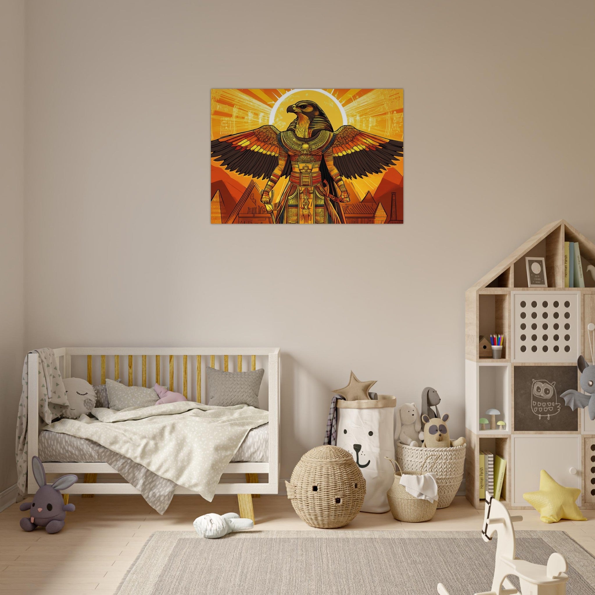 Aluminum Print Landscape - Ancient Egyptian Falcon God Horus A majestic far 7 - Shop Ai Art WebShop - Digital Art online Store