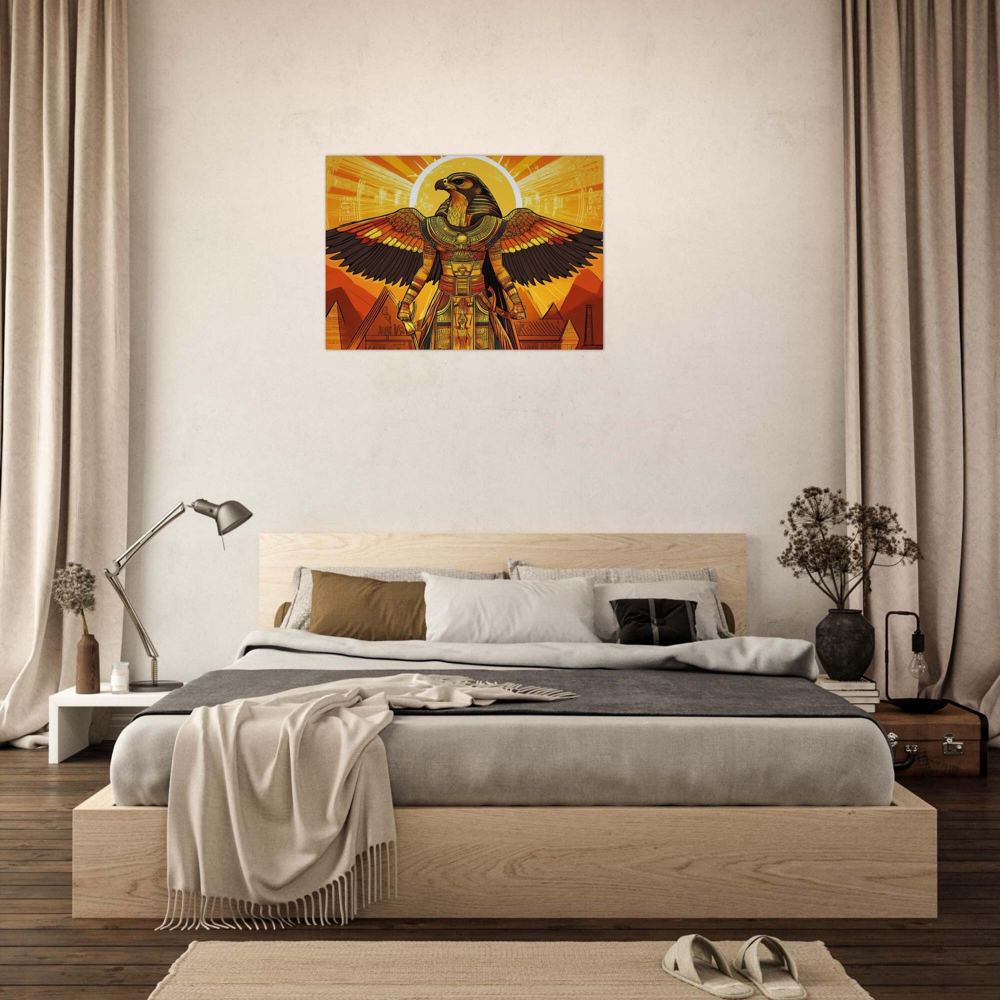 Aluminum Print Landscape - Ancient Egyptian Falcon God Horus A majestic far 7 - Shop Ai Art WebShop - Digital Art online Store