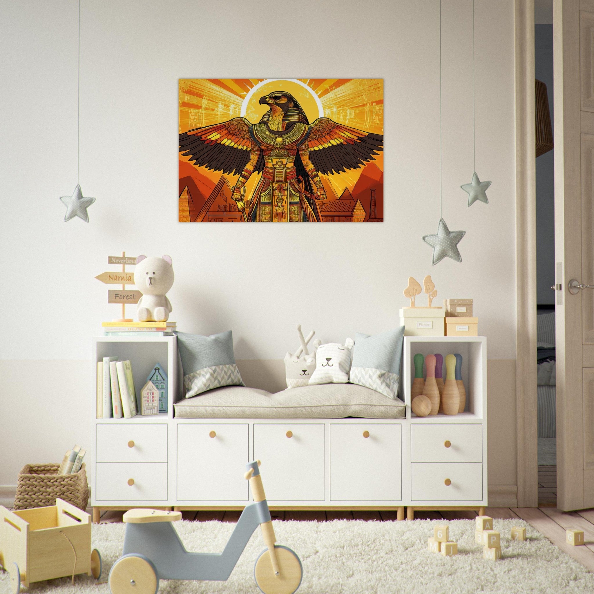 Aluminum Print Landscape - Ancient Egyptian Falcon God Horus A majestic far 7 - Shop Ai Art WebShop - Digital Art online Store