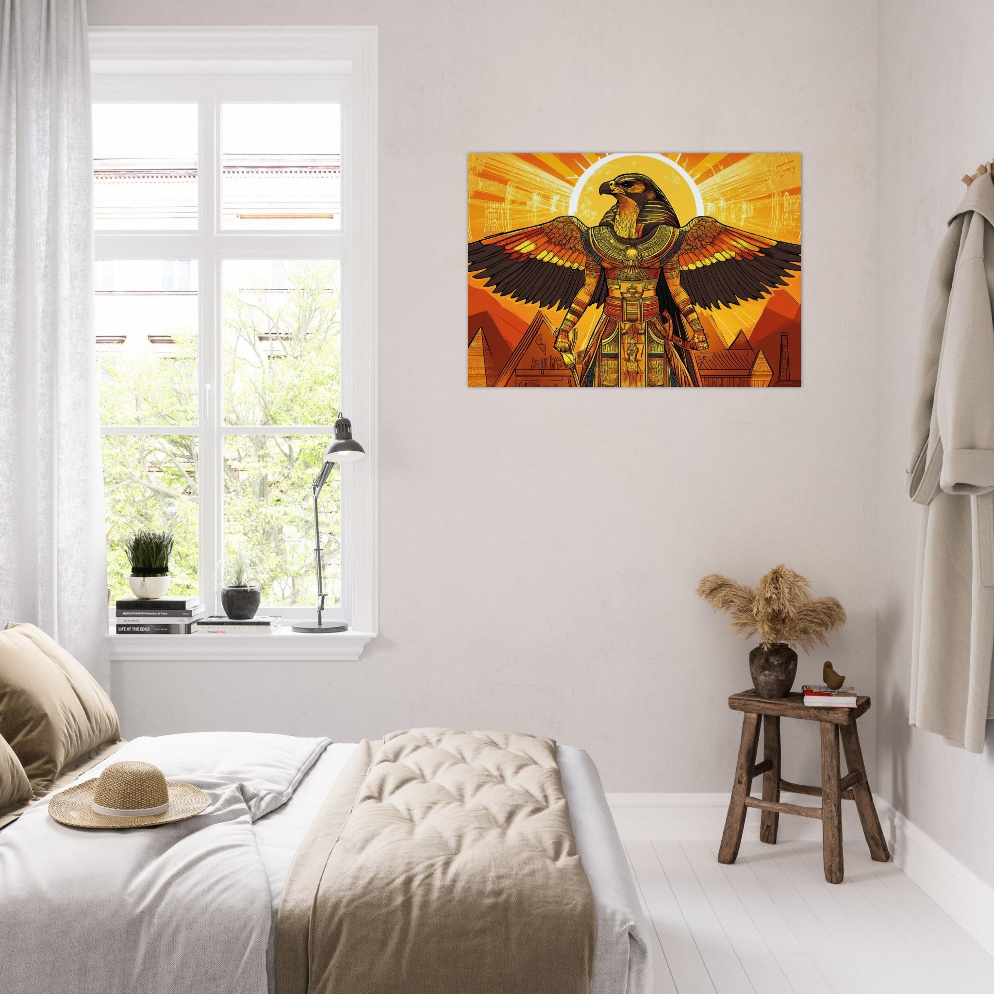 Aluminum Print Landscape - Ancient Egyptian Falcon God Horus A majestic far 7 - Shop Ai Art WebShop - Digital Art online Store