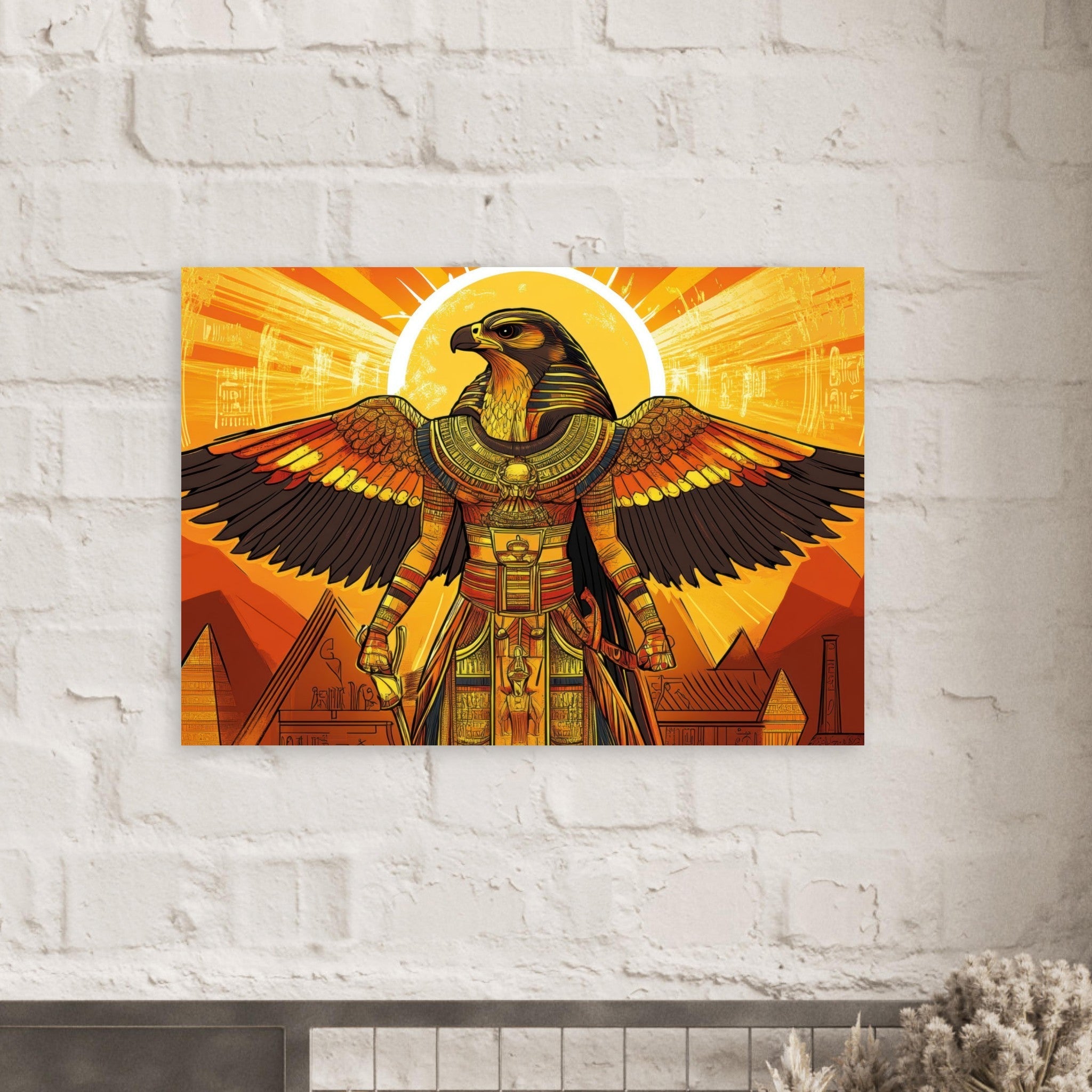 Aluminum Print Landscape - Ancient Egyptian Falcon God Horus A majestic far 7 - Shop Ai Art WebShop - Digital Art online Store