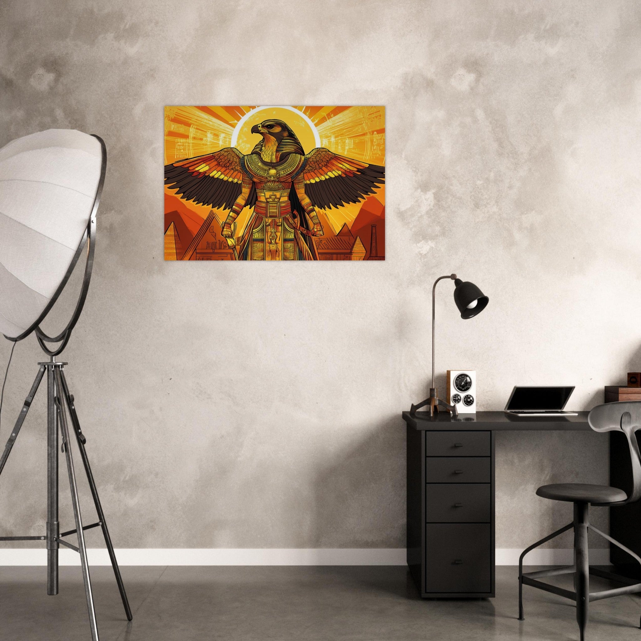 Aluminum Print Landscape - Ancient Egyptian Falcon God Horus A majestic far 7 - Shop Ai Art WebShop - Digital Art online Store
