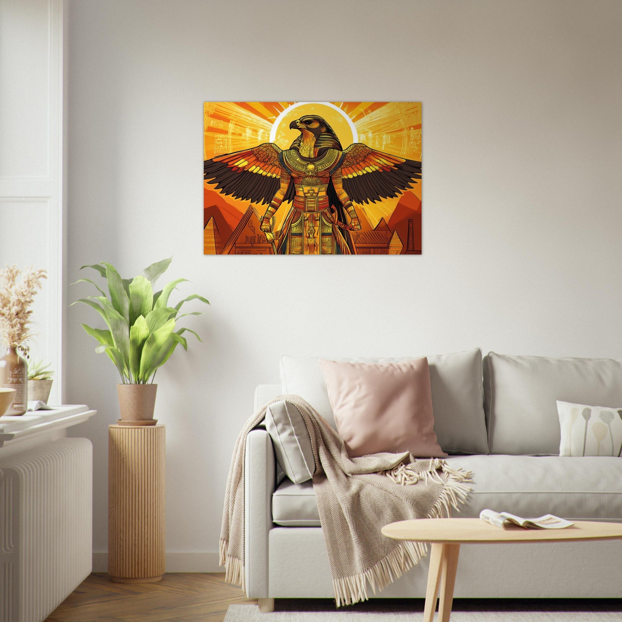 Aluminum Print Landscape - Ancient Egyptian Falcon God Horus A majestic far 7 - Shop Ai Art WebShop - Digital Art online Store