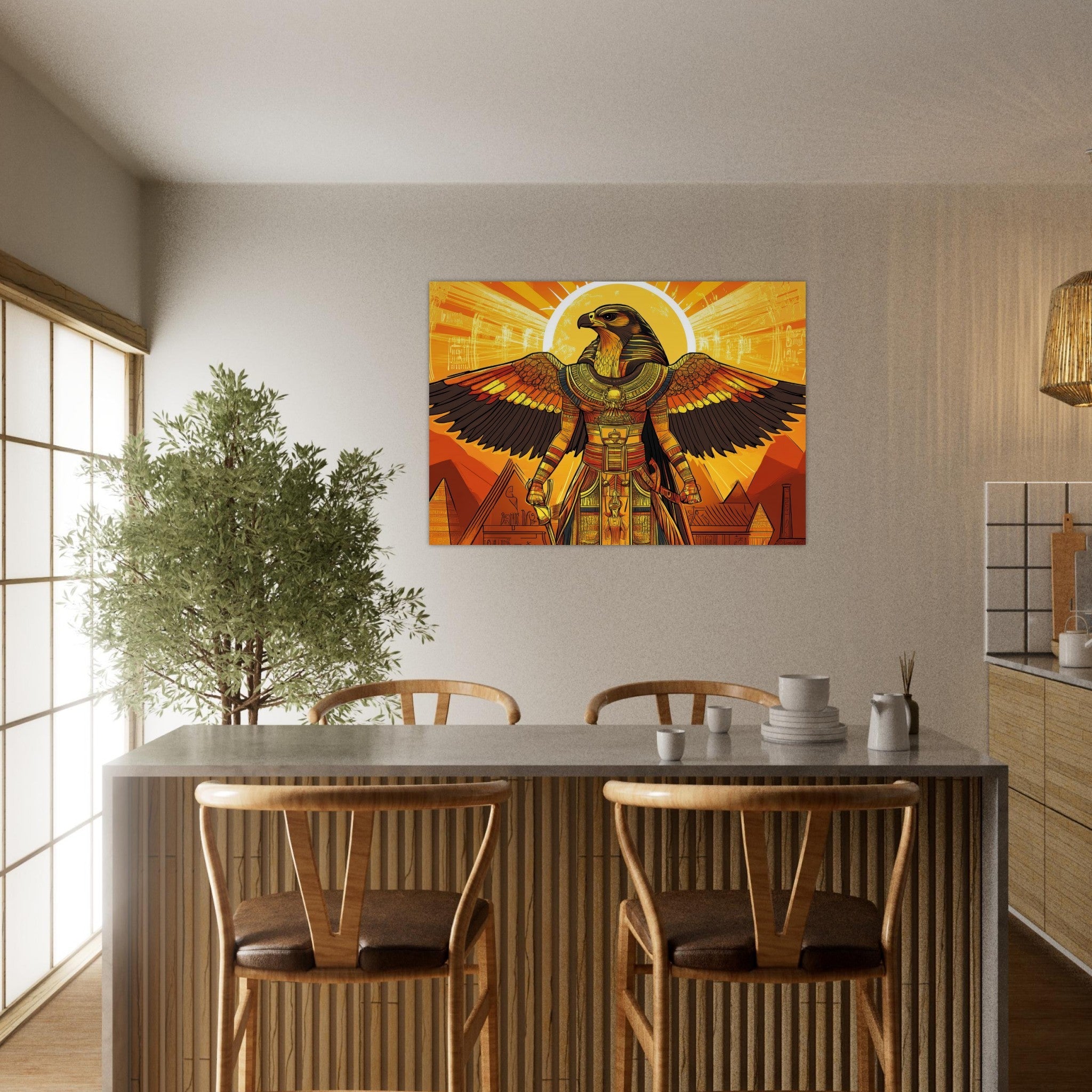 Aluminum Print Landscape - Ancient Egyptian Falcon God Horus A majestic far 7 - Shop Ai Art WebShop - Digital Art online Store