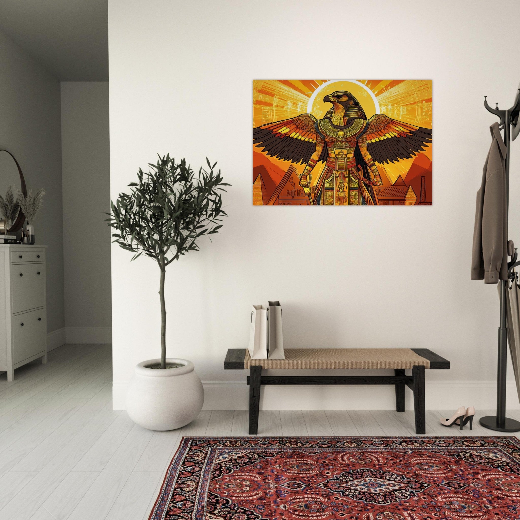 Aluminum Print Landscape - Ancient Egyptian Falcon God Horus A majestic far 7 - Shop Ai Art WebShop - Digital Art online Store