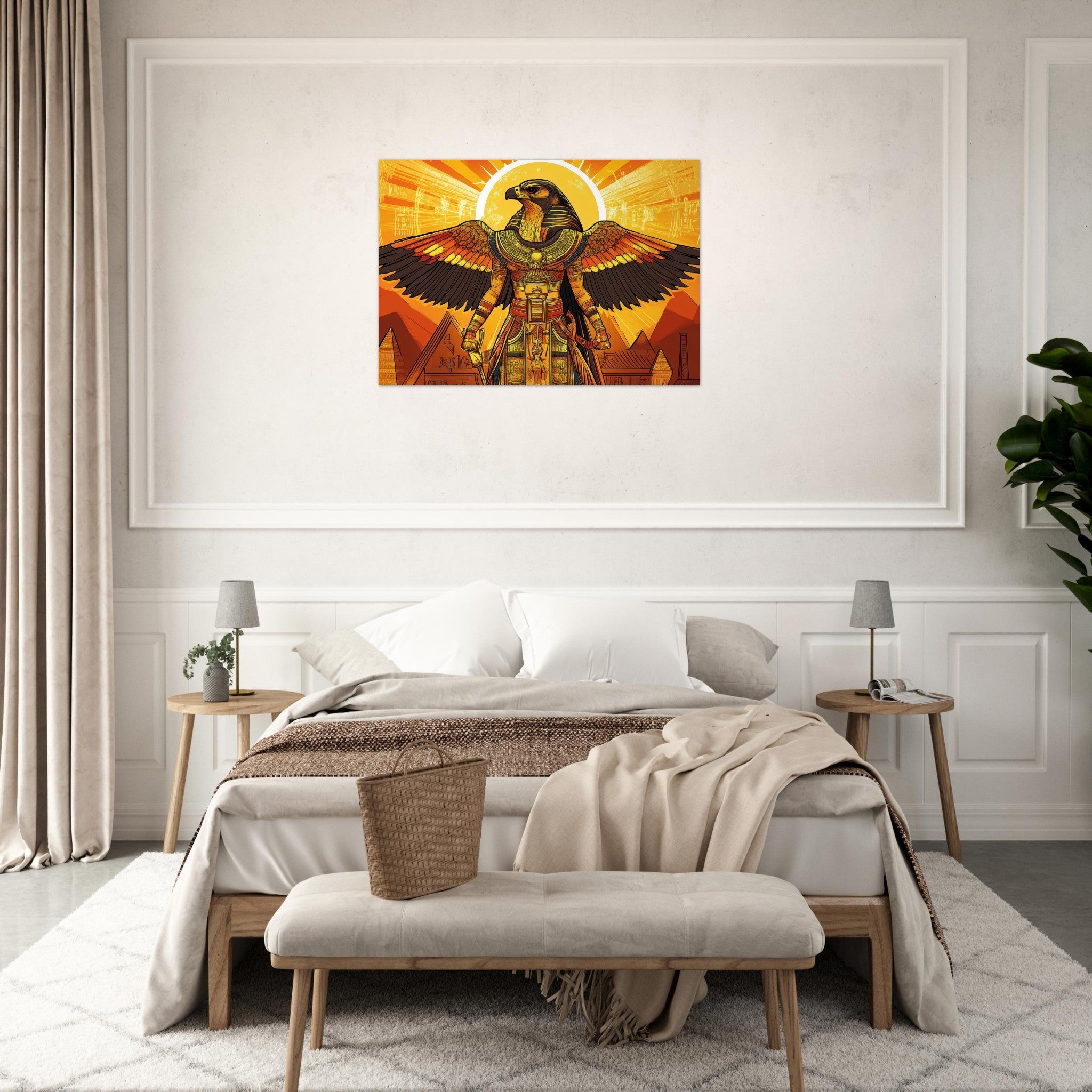Aluminum Print Landscape - Ancient Egyptian Falcon God Horus A majestic far 7 - Shop Ai Art WebShop - Digital Art online Store