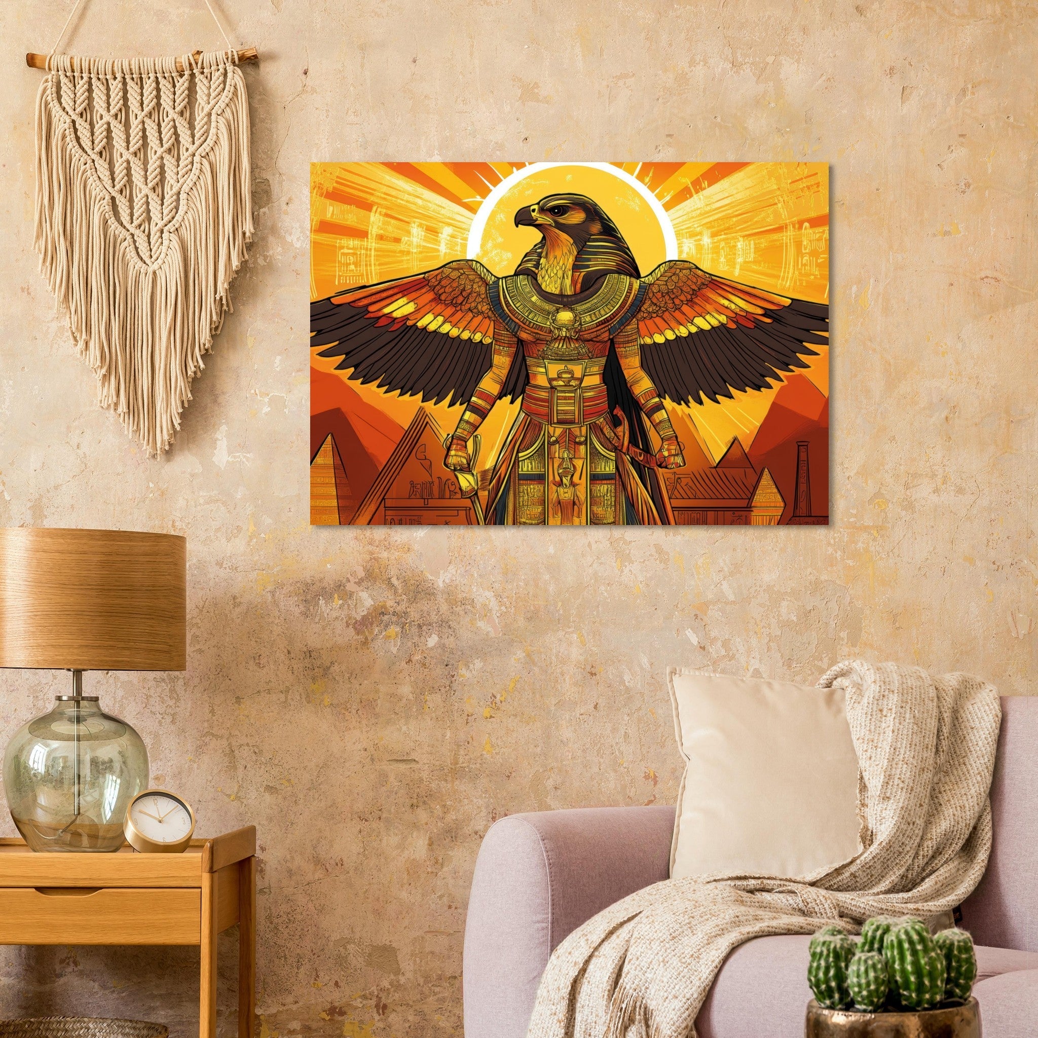 Aluminum Print Landscape - Ancient Egyptian Falcon God Horus A majestic far 7 - Shop Ai Art WebShop - Digital Art online Store