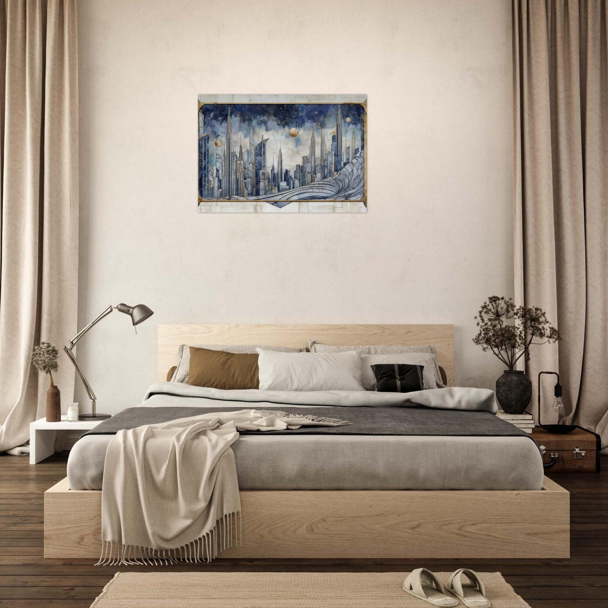 Aluminum Print Landscape - Architects of the Stars A stylized depiction - Shop Ai Art WebShop - Digital Art online Store