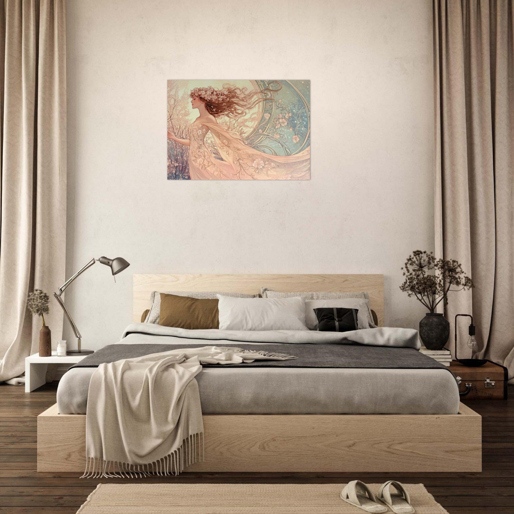 Aluminum Print Landscape - Art Nouveau Enchanted Garden An Art Nouveau inst 6 - Shop Ai Art WebShop - Digital Art online Store