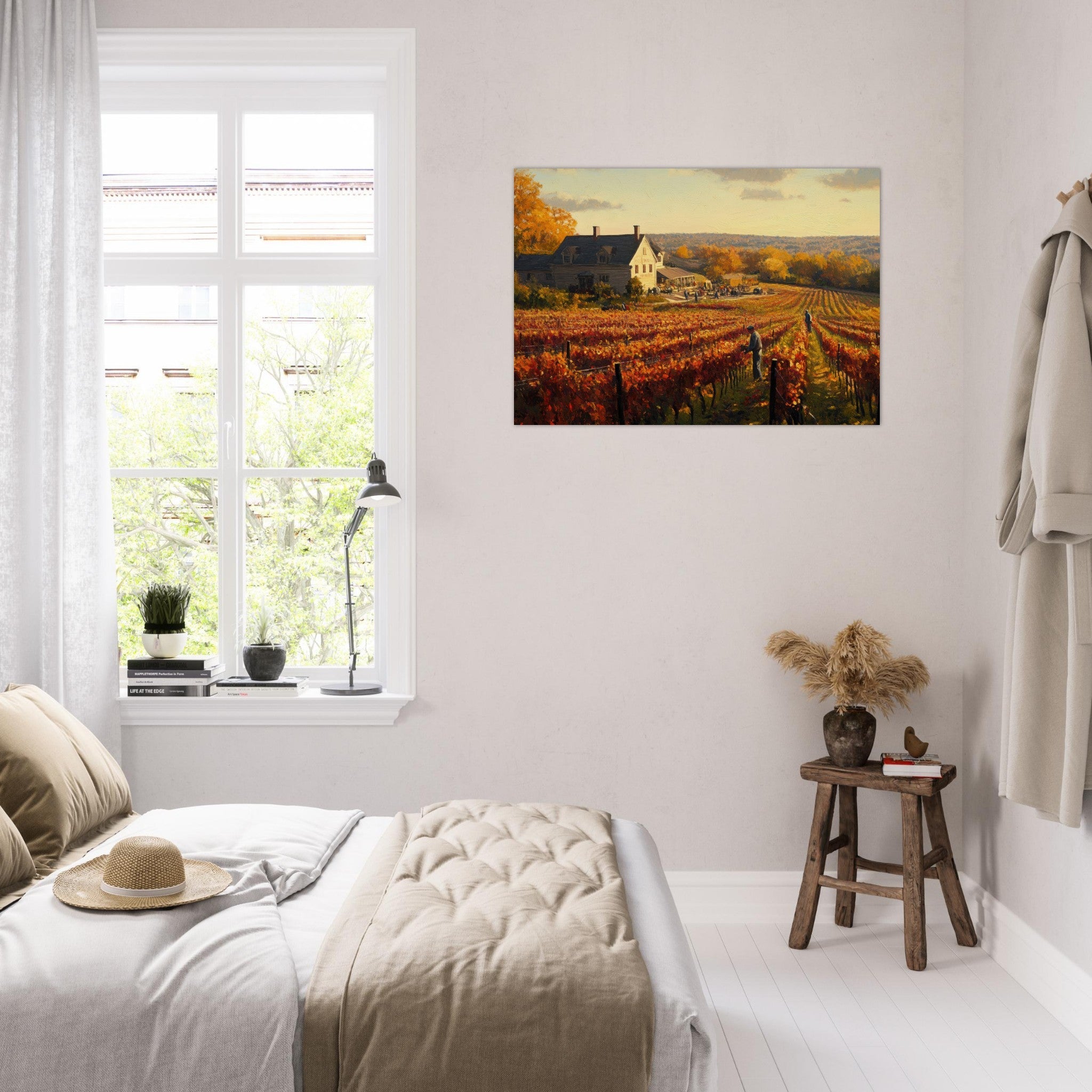 Aluminum Print Landscape - Autumn Vineyard Harvest A picturesque vineyards 3 - Shop Ai Art WebShop - Digital Art online Store