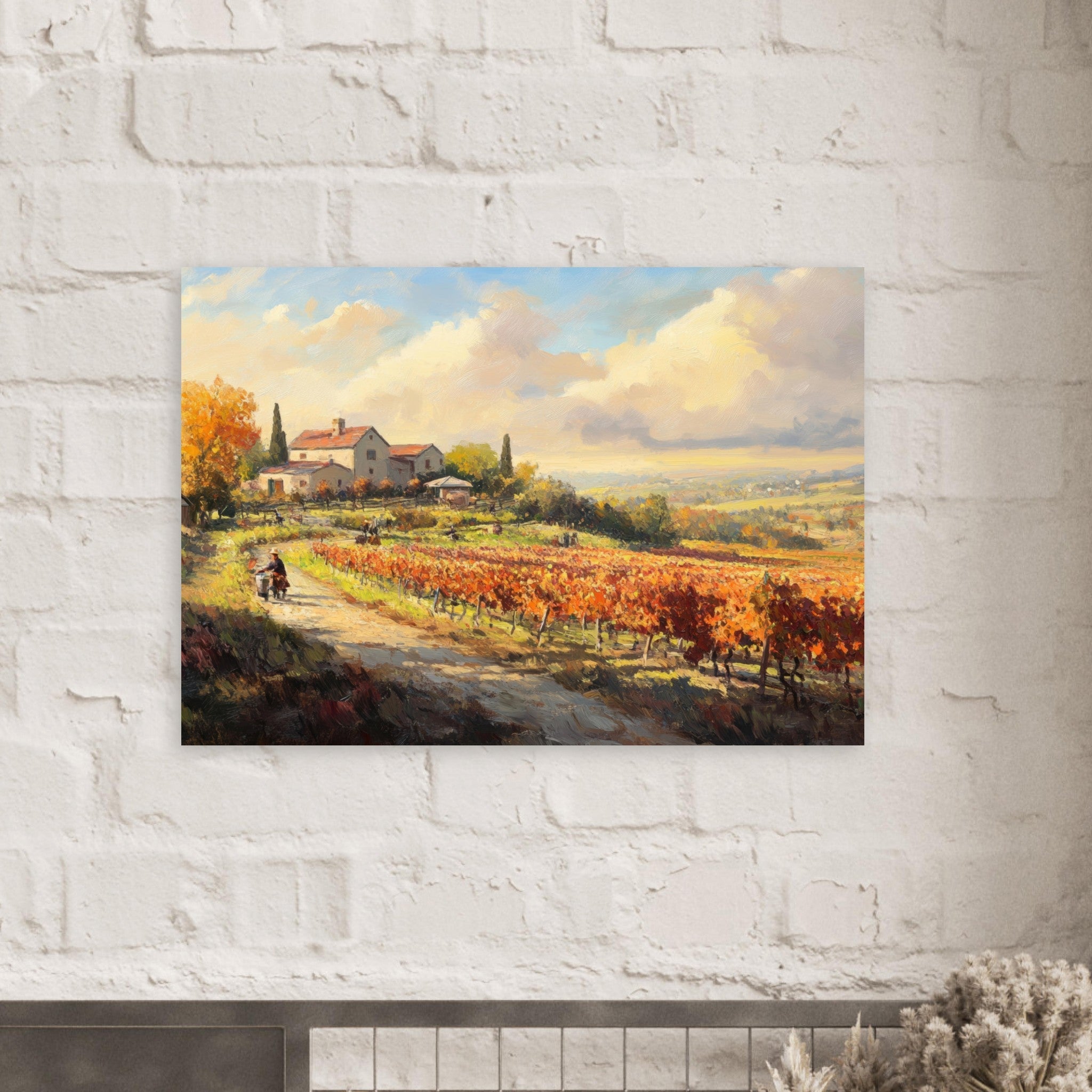 Aluminum Print Landscape - Autumn Vineyard Harvest A picturesque vineyards 4 - Shop Ai Art WebShop - Digital Art online Store