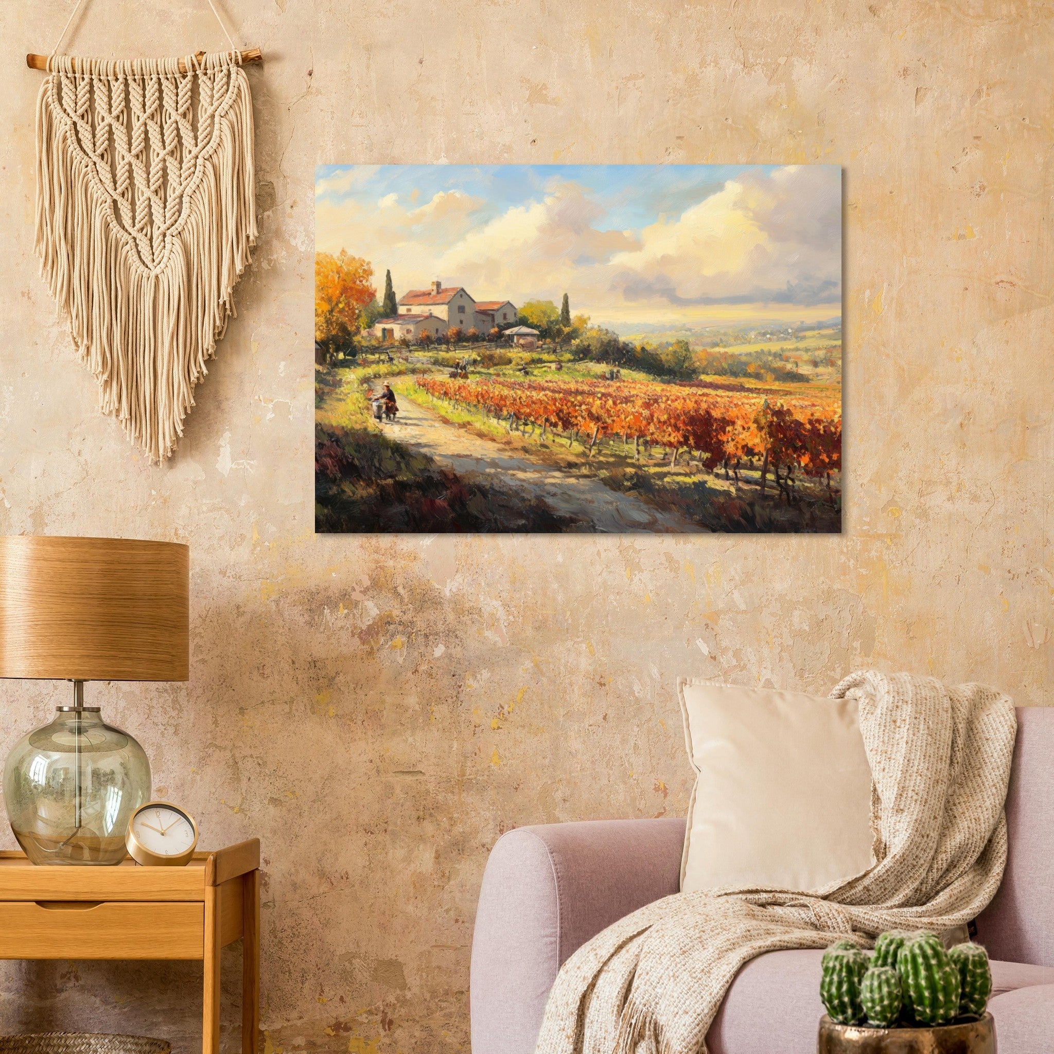 Aluminum Print Landscape - Autumn Vineyard Harvest A picturesque vineyards 4 - Shop Ai Art WebShop - Digital Art online Store