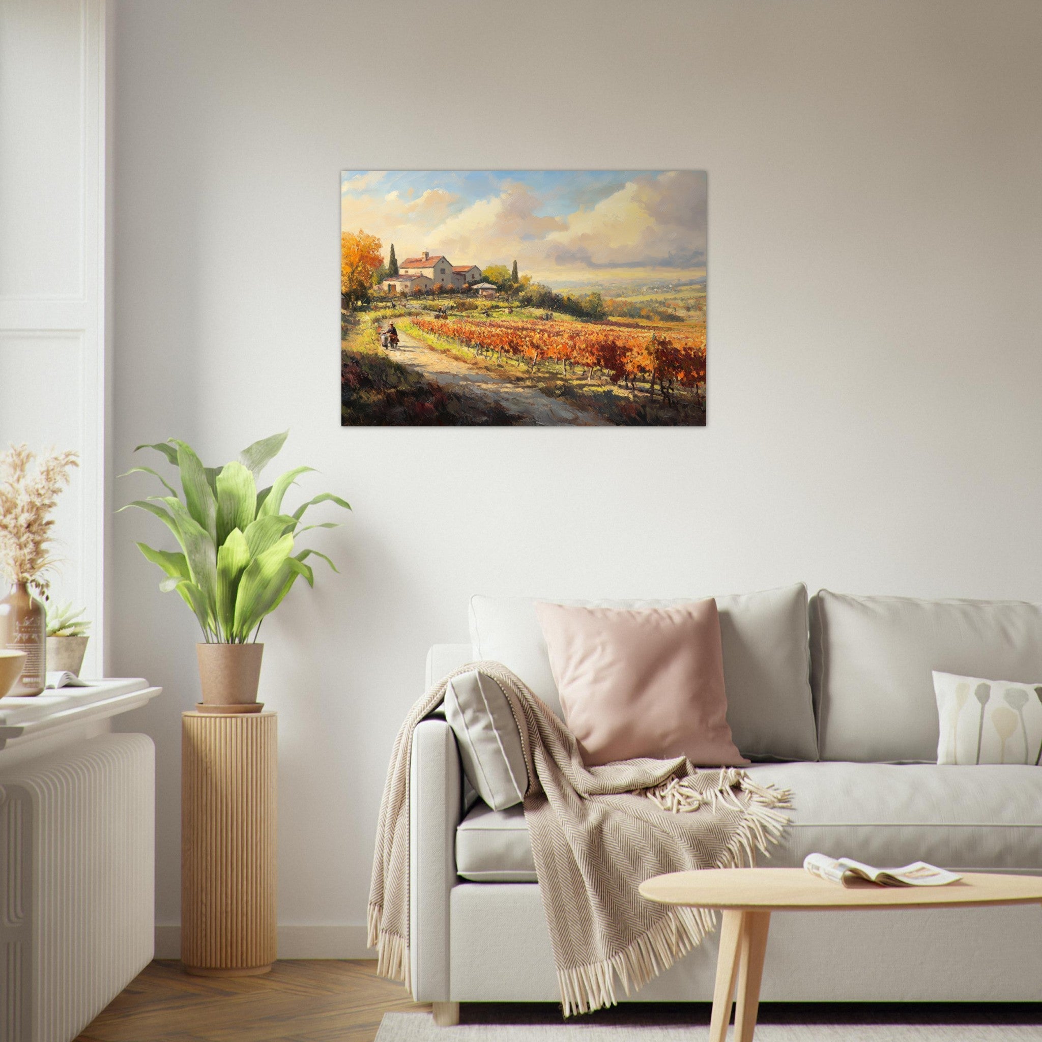 Aluminum Print Landscape - Autumn Vineyard Harvest A picturesque vineyards 4 - Shop Ai Art WebShop - Digital Art online Store