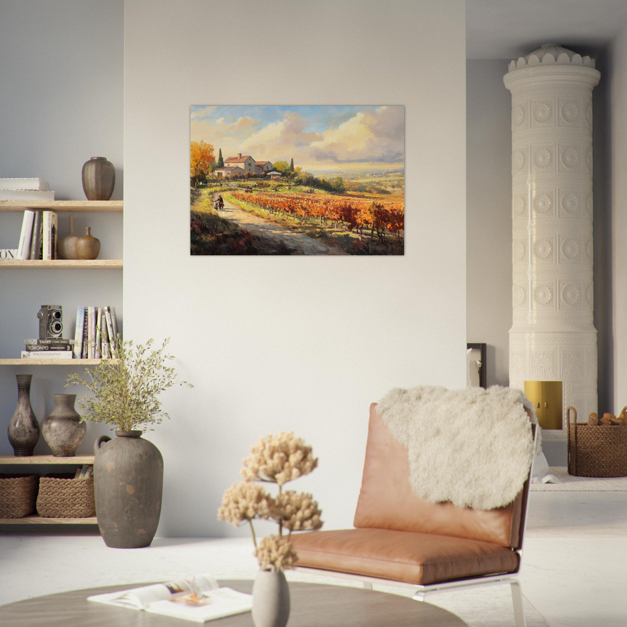 Aluminum Print Landscape - Autumn Vineyard Harvest A picturesque vineyards 4 - Shop Ai Art WebShop - Digital Art online Store