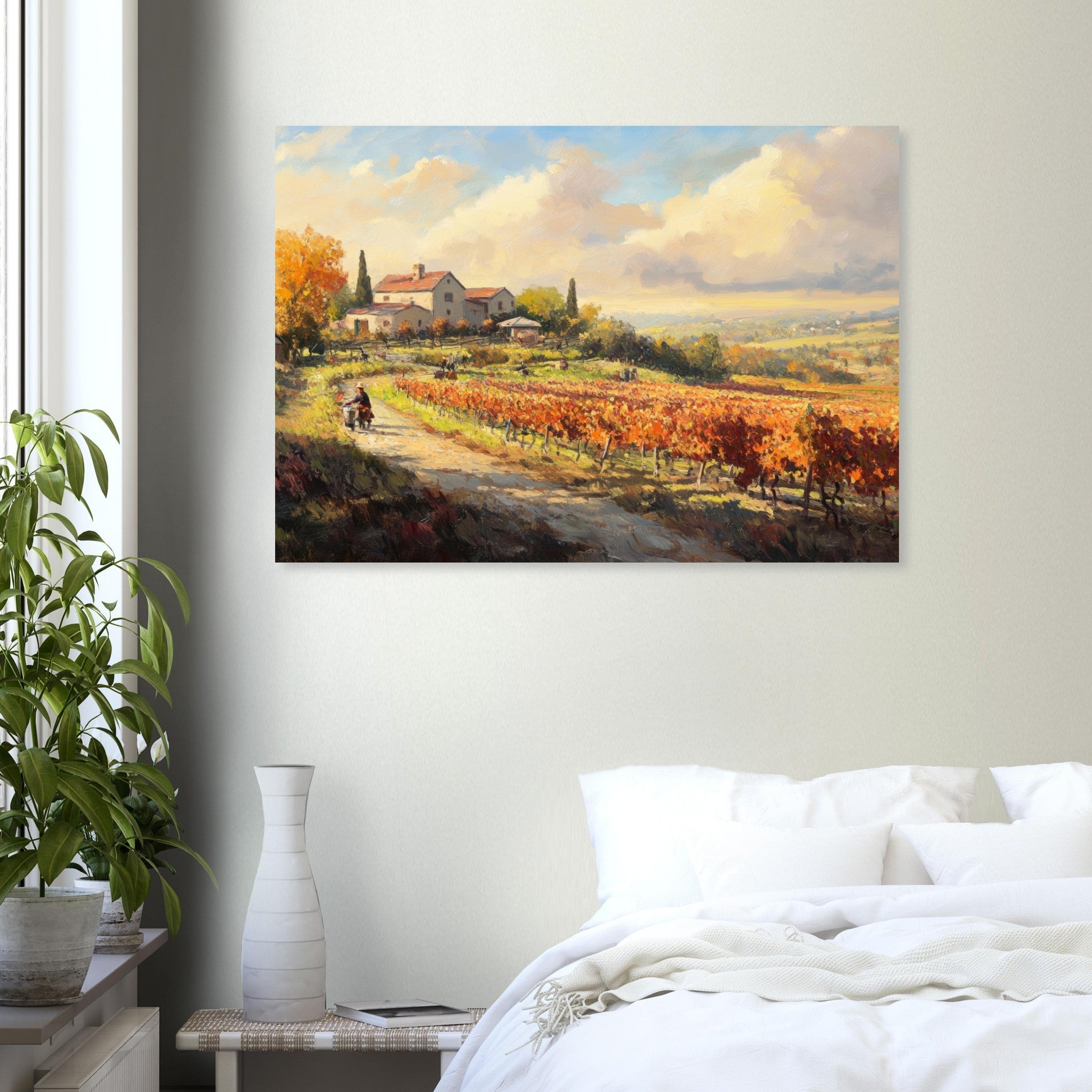 Aluminum Print Landscape - Autumn Vineyard Harvest A picturesque vineyards 4 - Shop Ai Art WebShop - Digital Art online Store