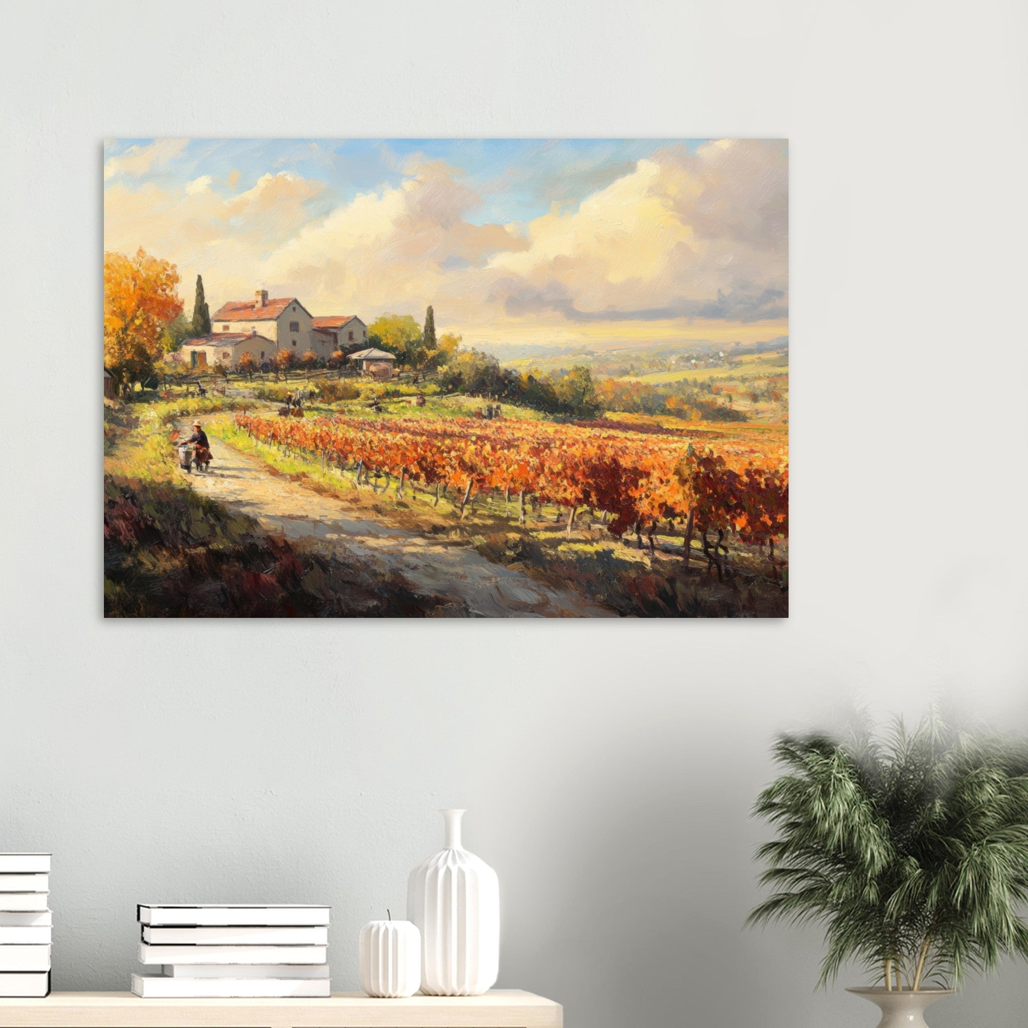 Aluminum Print Landscape - Autumn Vineyard Harvest A picturesque vineyards 4 - Shop Ai Art WebShop - Digital Art online Store