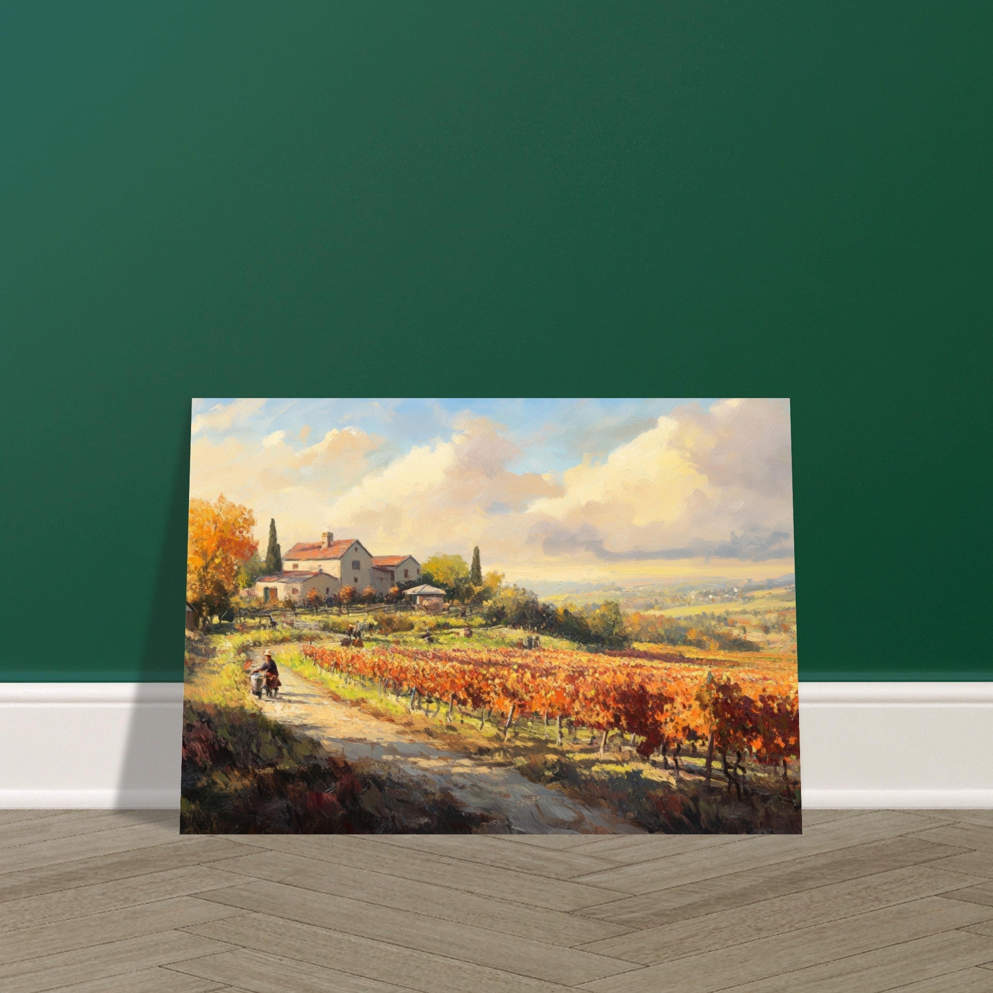 Aluminum Print Landscape - Autumn Vineyard Harvest A picturesque vineyards 4 - Shop Ai Art WebShop - Digital Art online Store