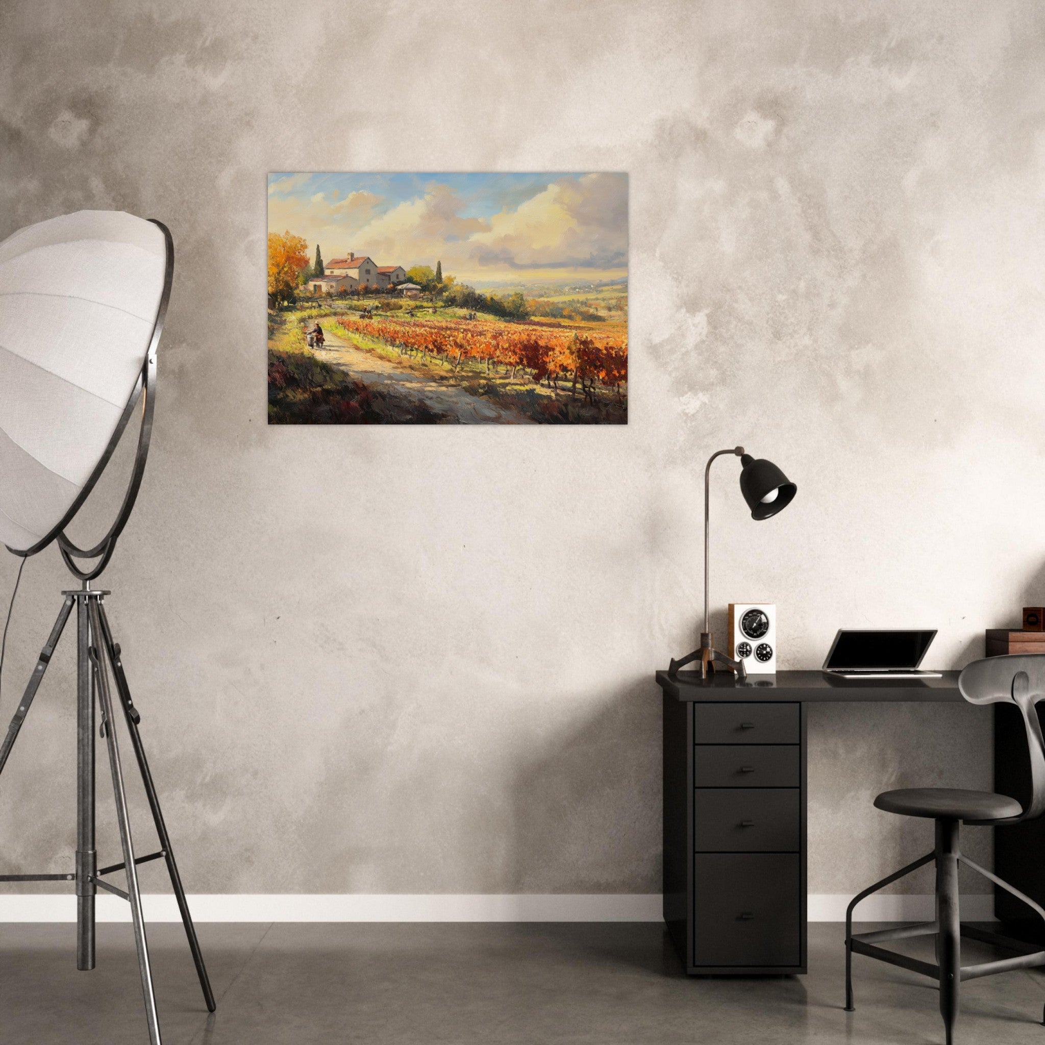 Aluminum Print Landscape - Autumn Vineyard Harvest A picturesque vineyards 4 - Shop Ai Art WebShop - Digital Art online Store